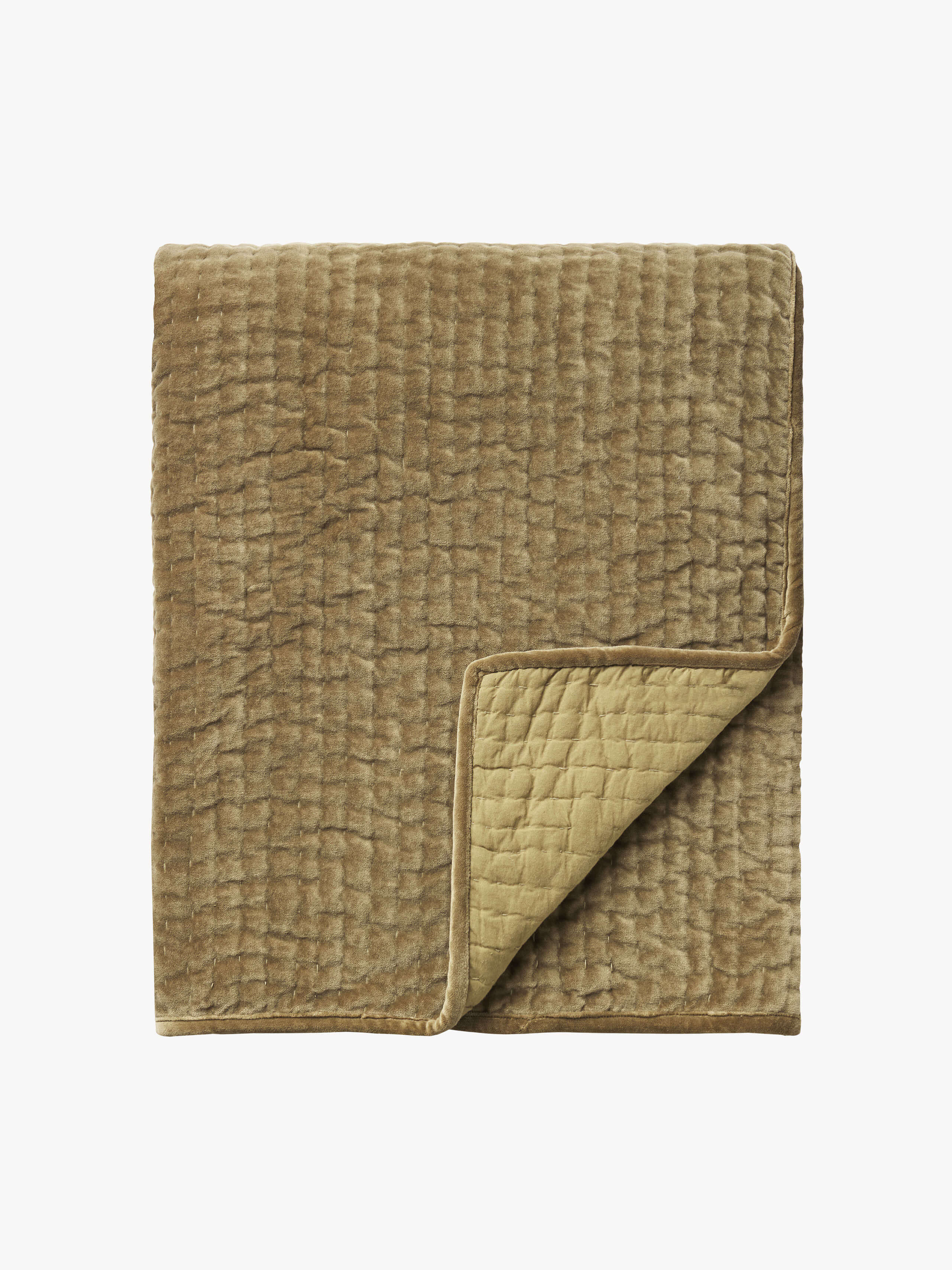 Cino Khaki Cotton Velvet Quilt