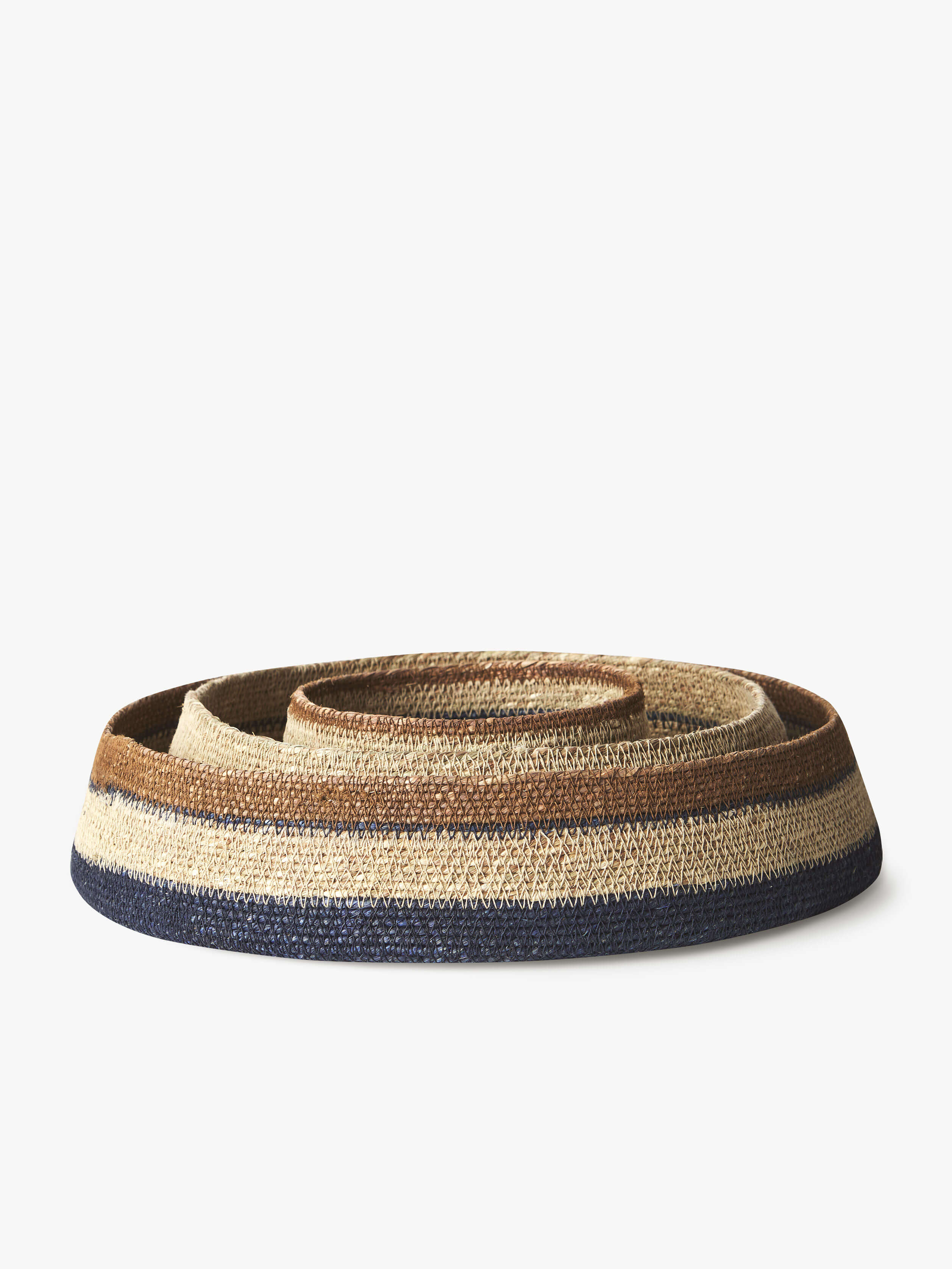 Sabine Indigo Woven Basket Trio
