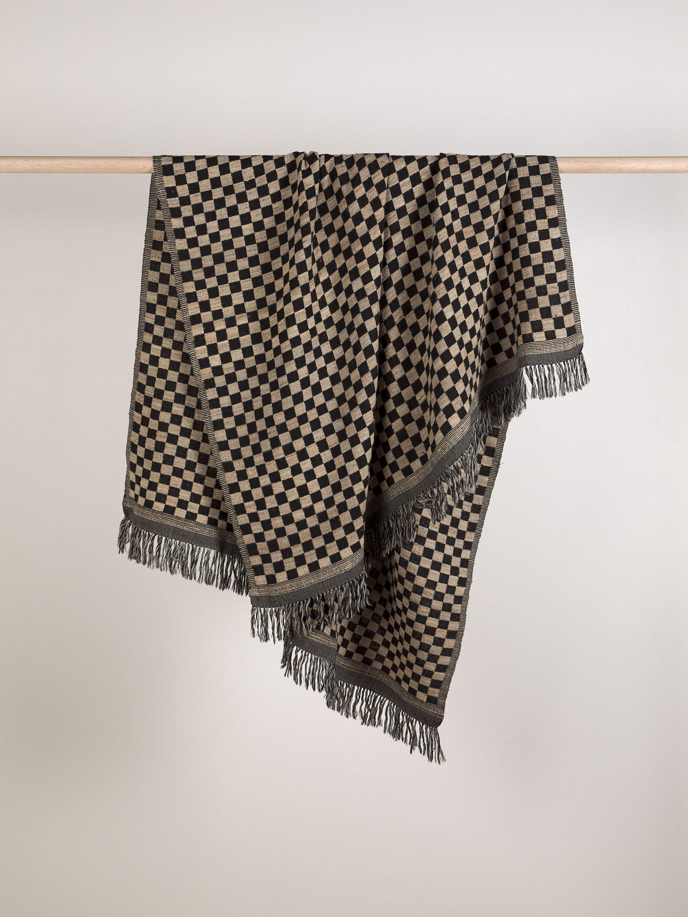 Matteo Black Wool & Silk Throw