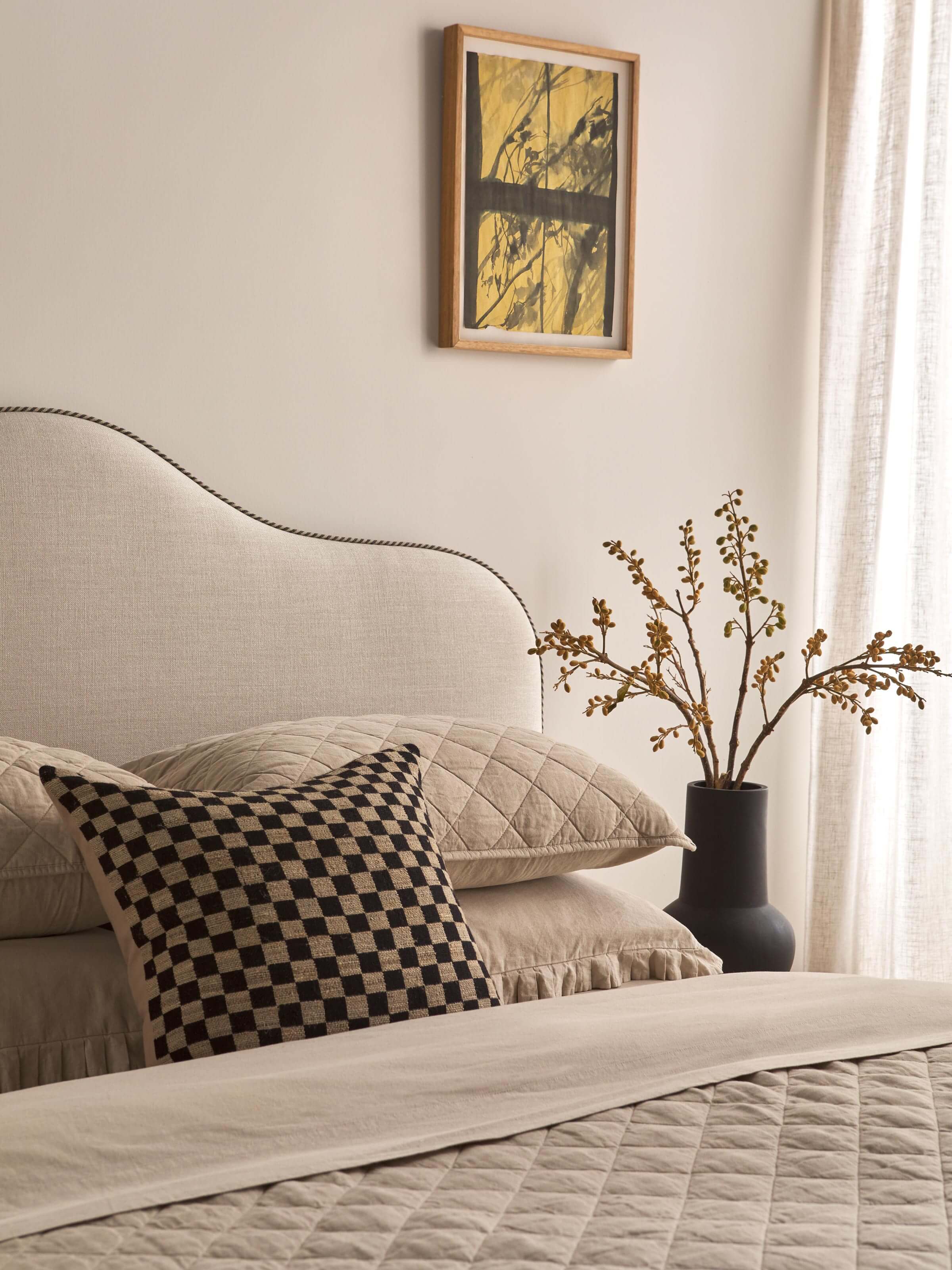 Matteo Black Wool & Silk Cushion