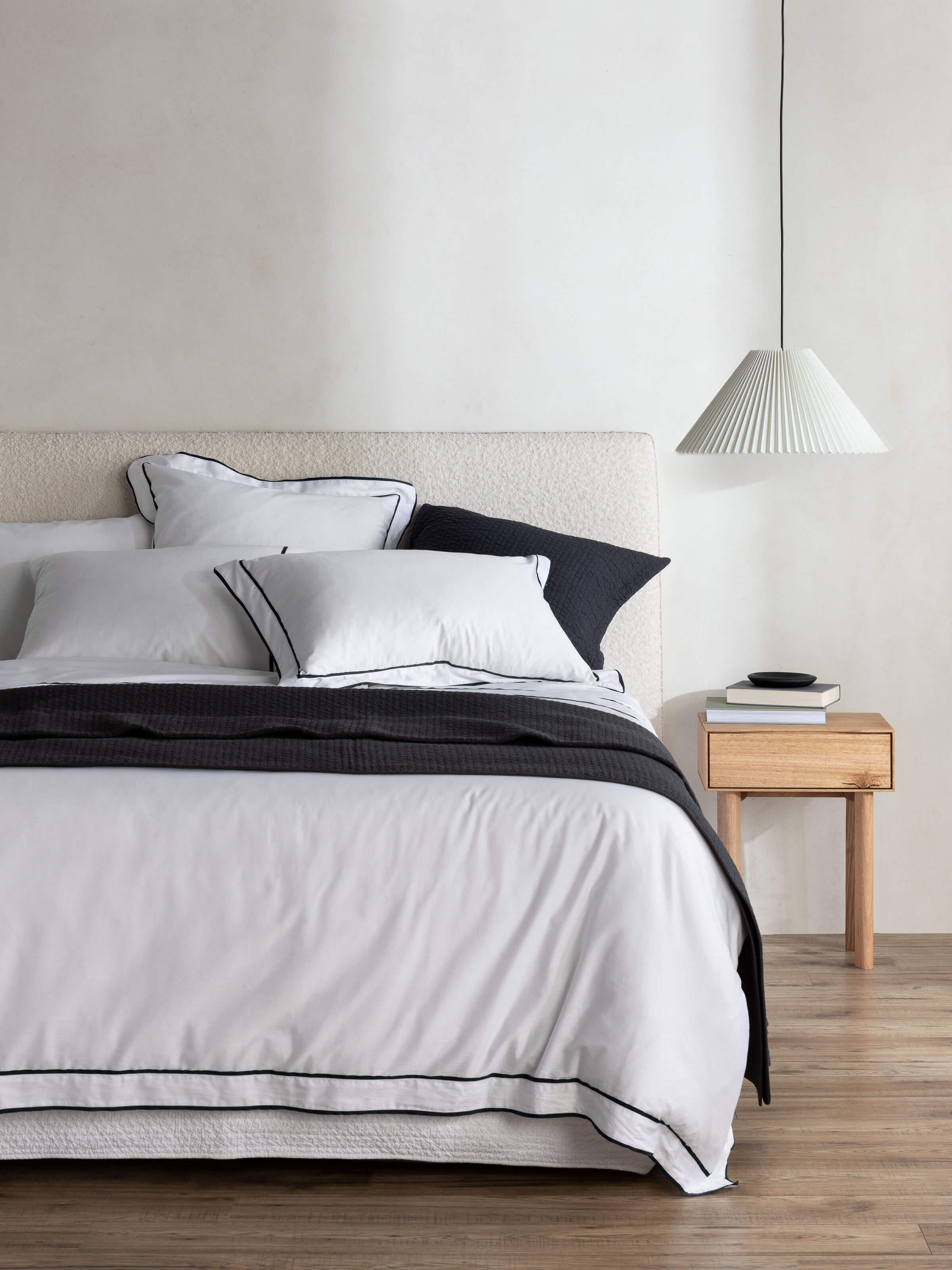Grosgrain Black Egyptian Cotton Duvet Cover Set