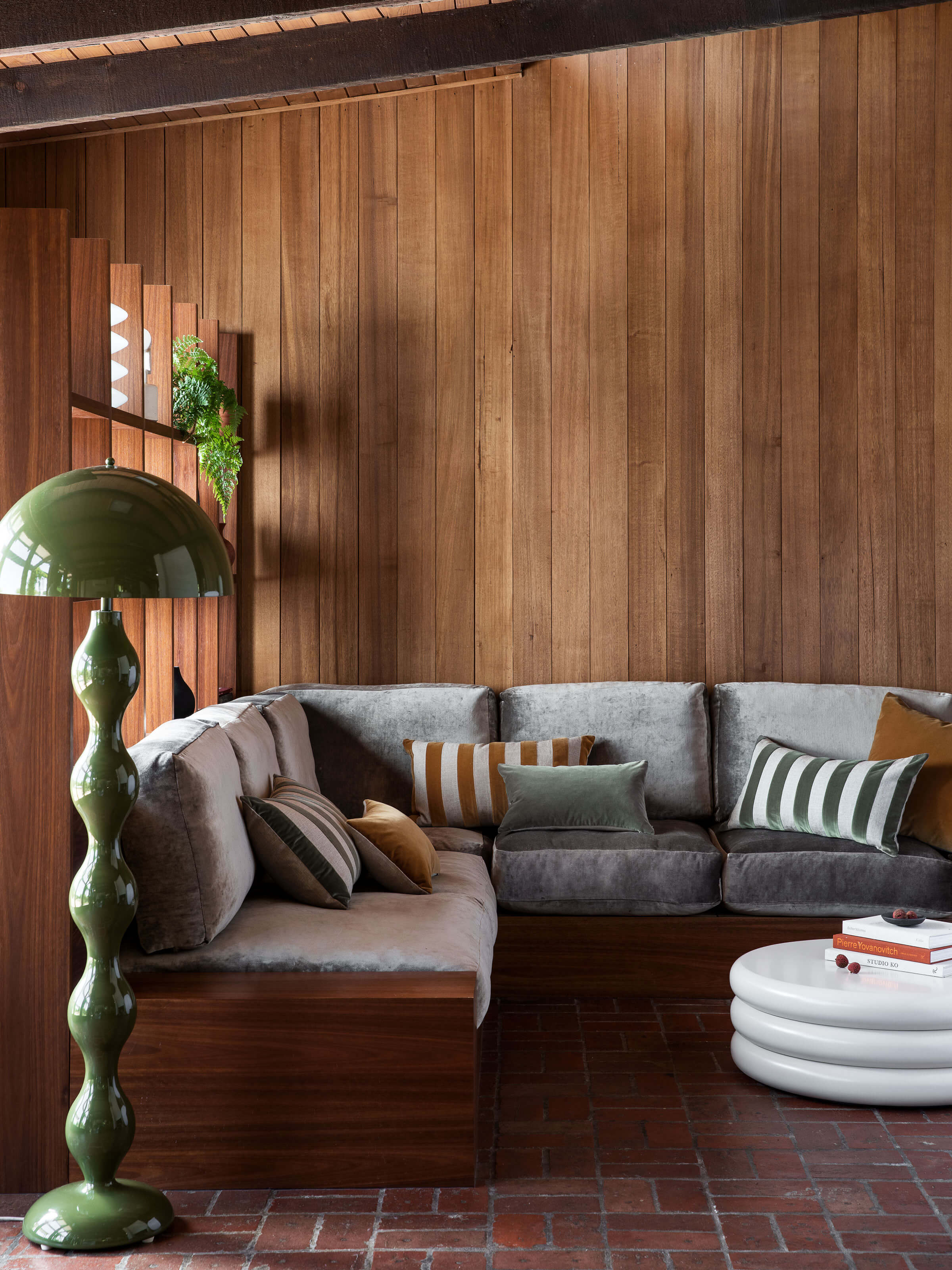 Etro Eucalypt Stripe Velvet Cushion