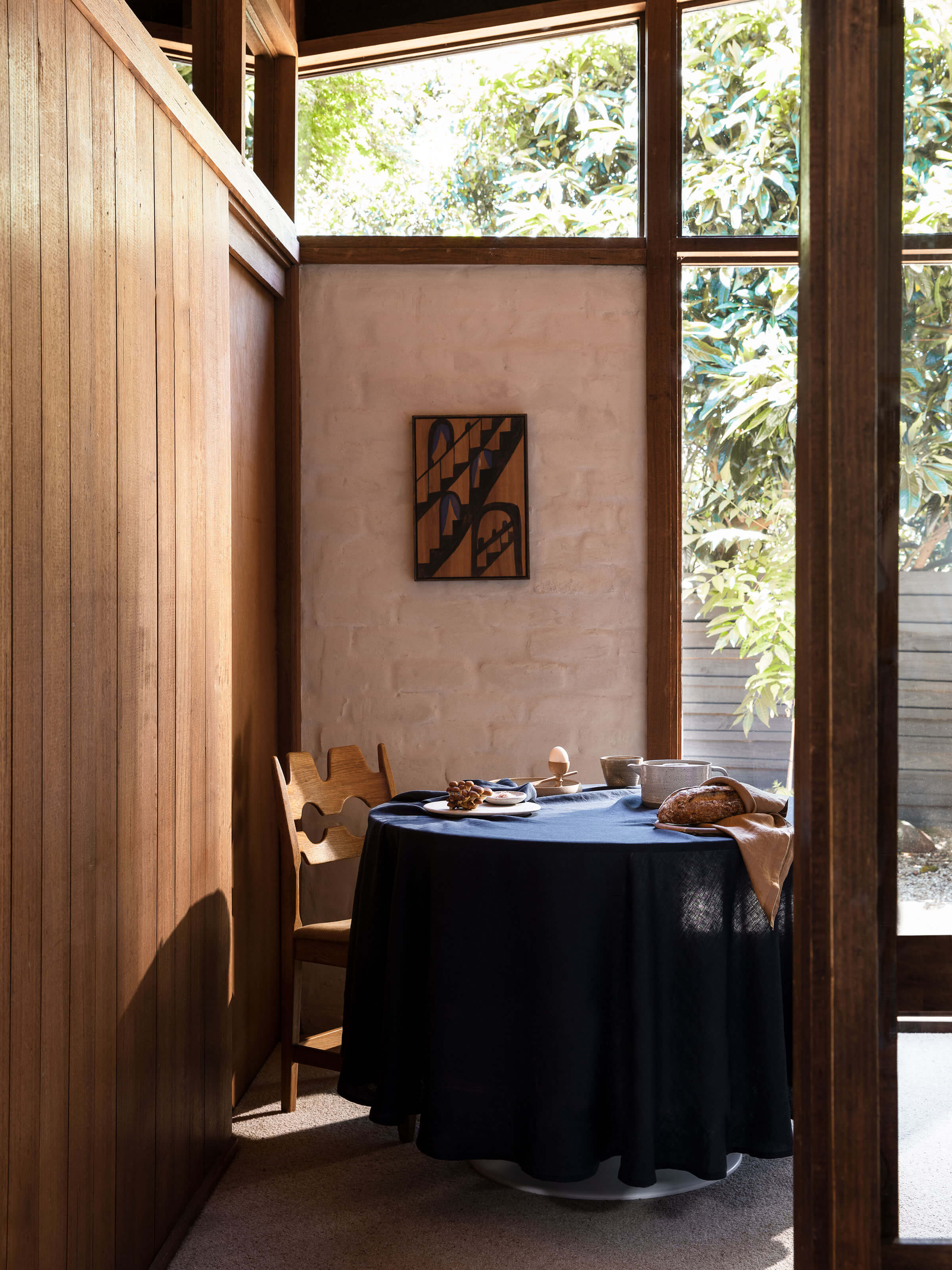 Moss Navy French Linen Table Cloth