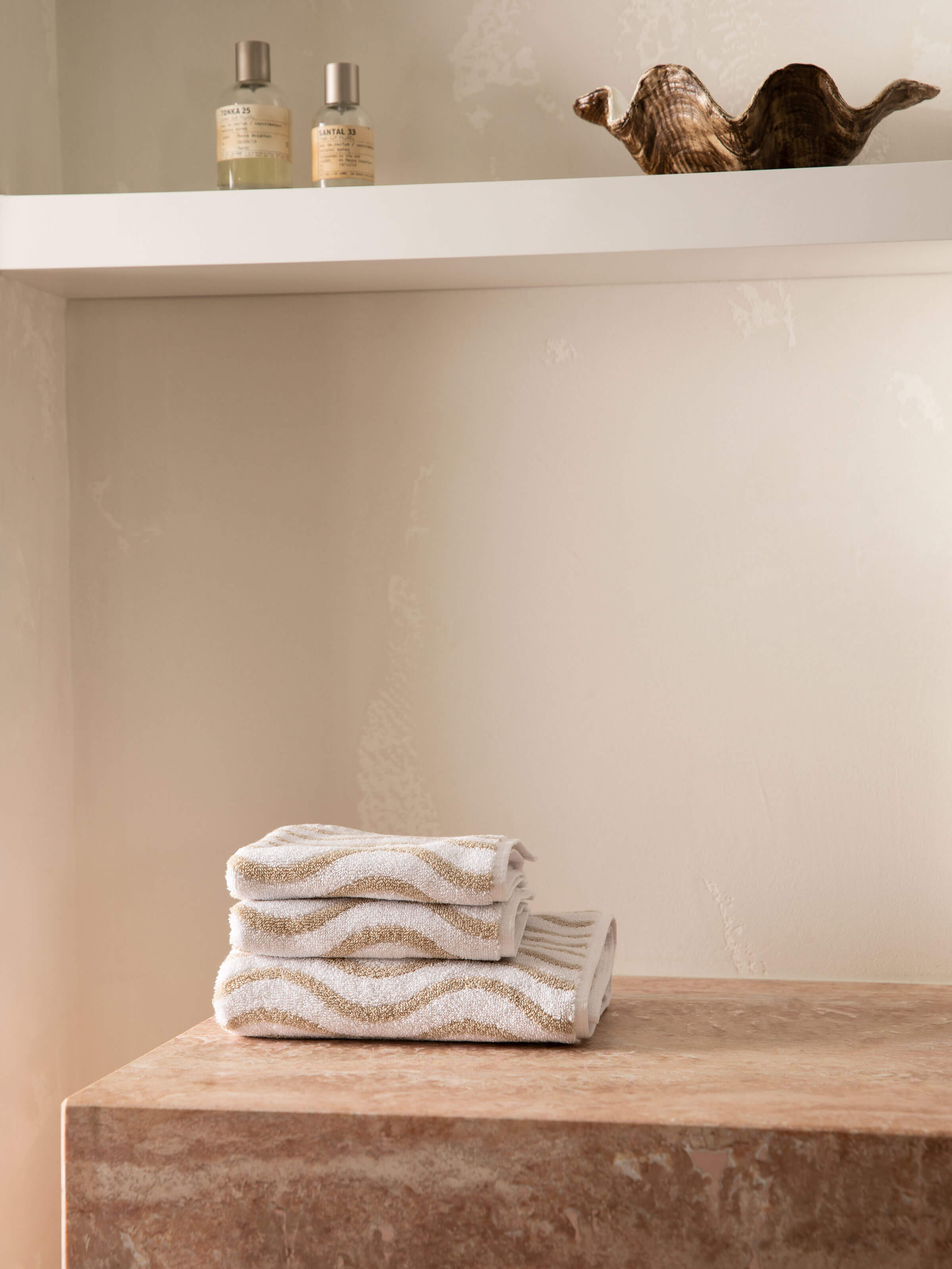 Wave Natural Face Towel Set