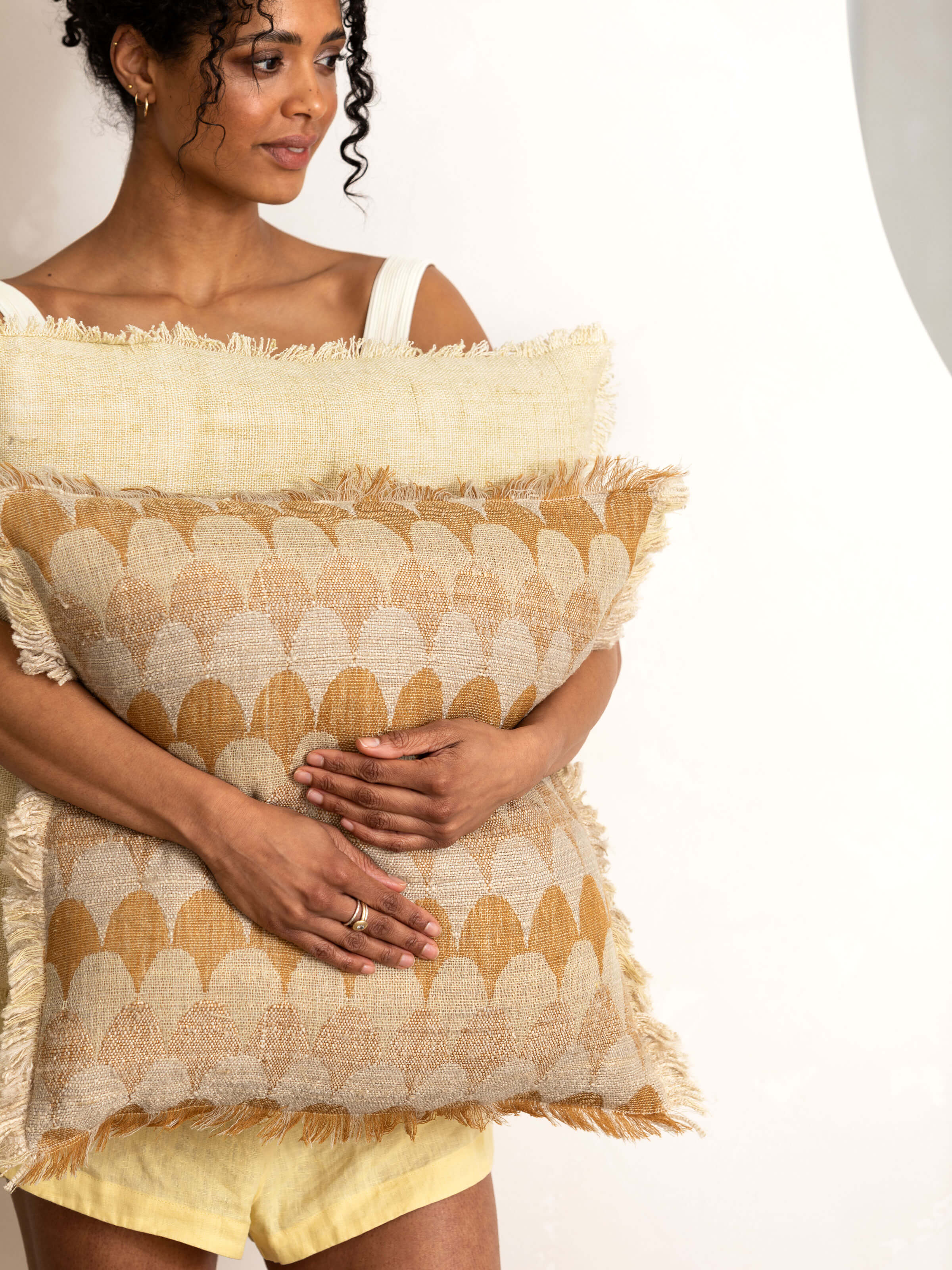 Burton Limone Heavy Linen Cushion