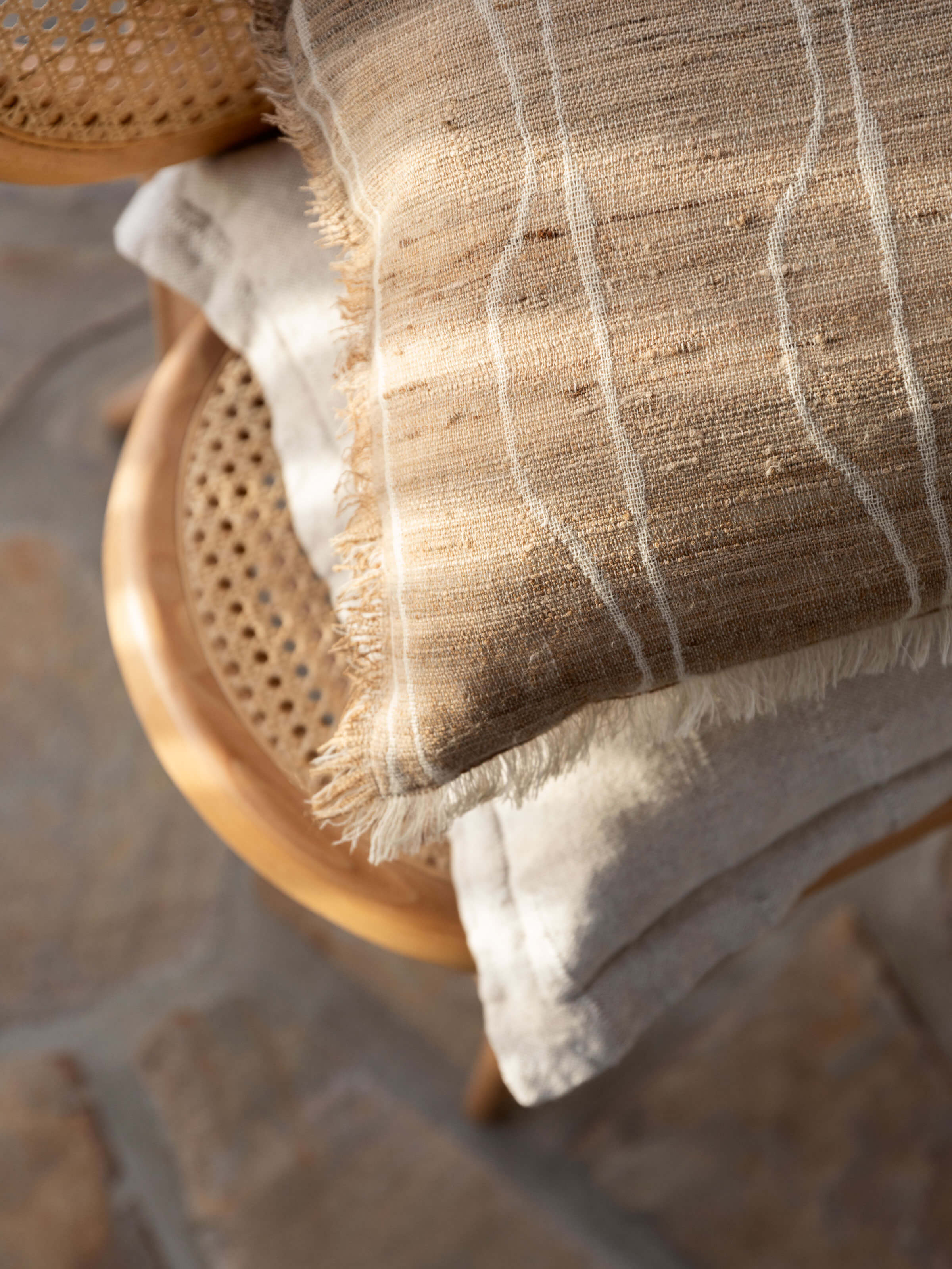 Palermo Natural French Linen Rectangle Cushion