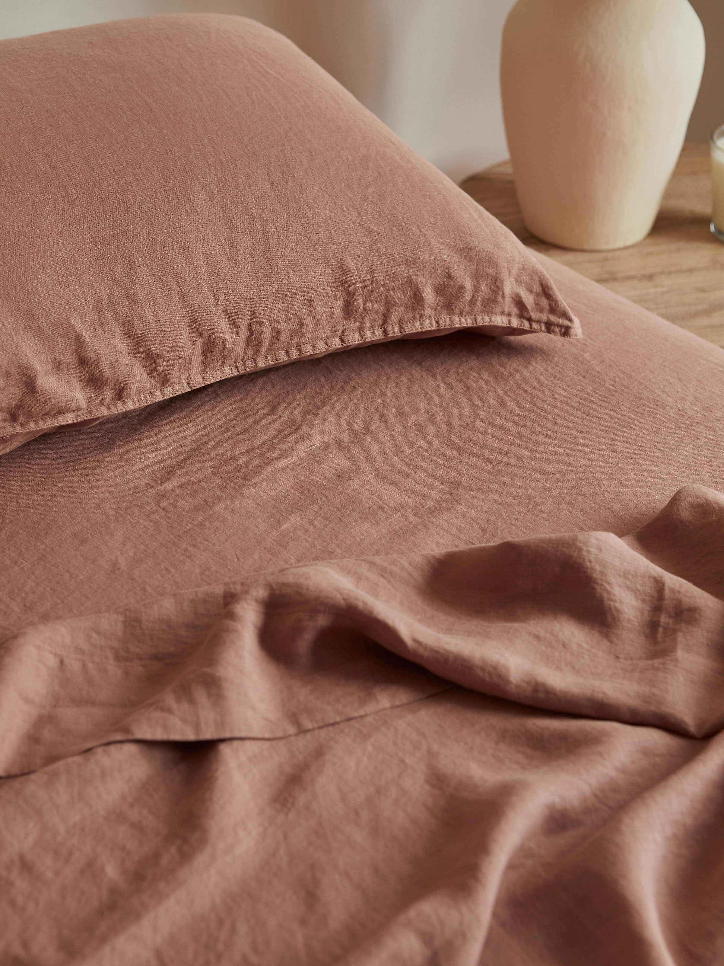 Mondo Clay Organic French Linen Sheet Set