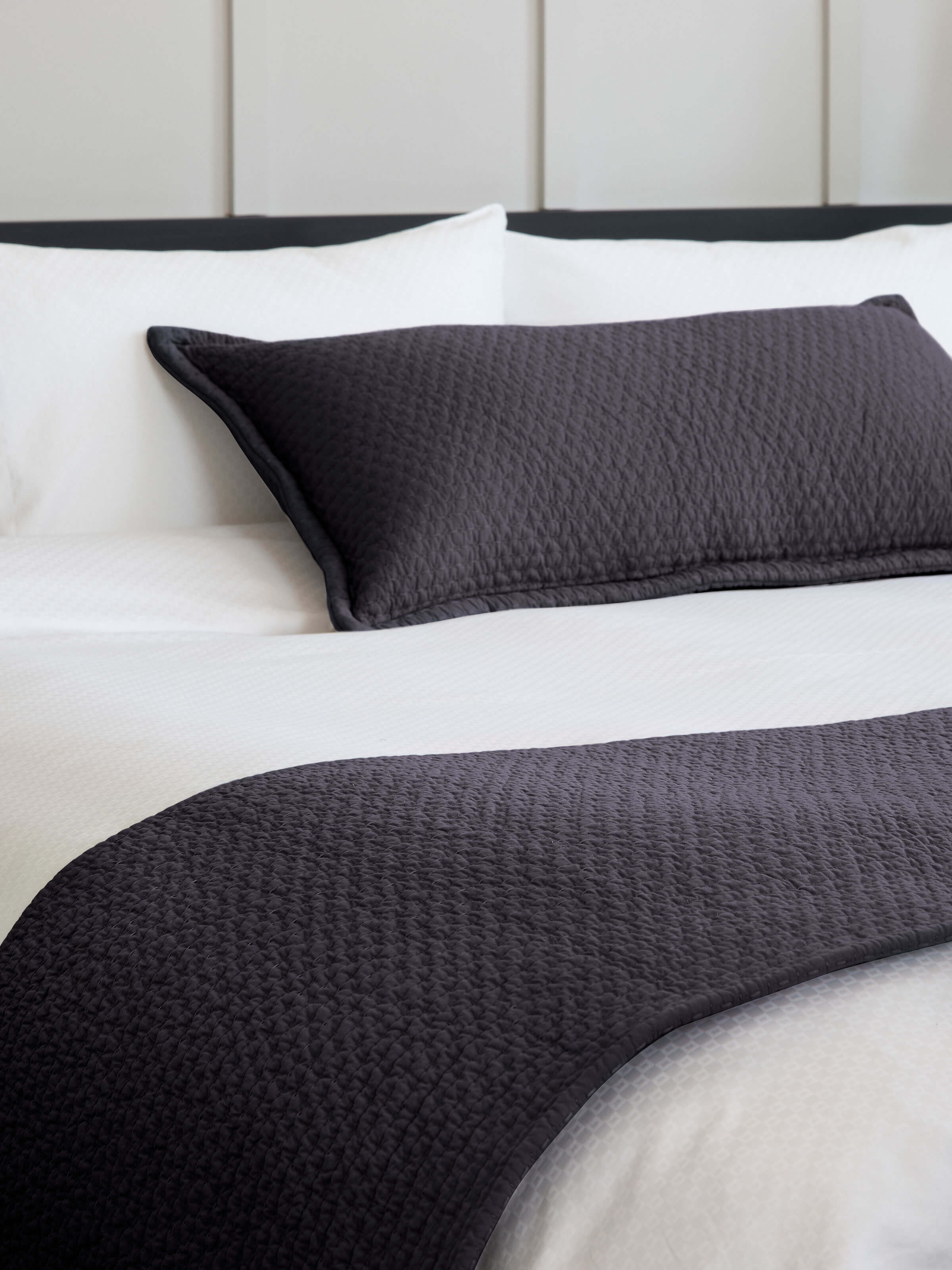 Aspen Charcoal Pure Cotton Bed Runner