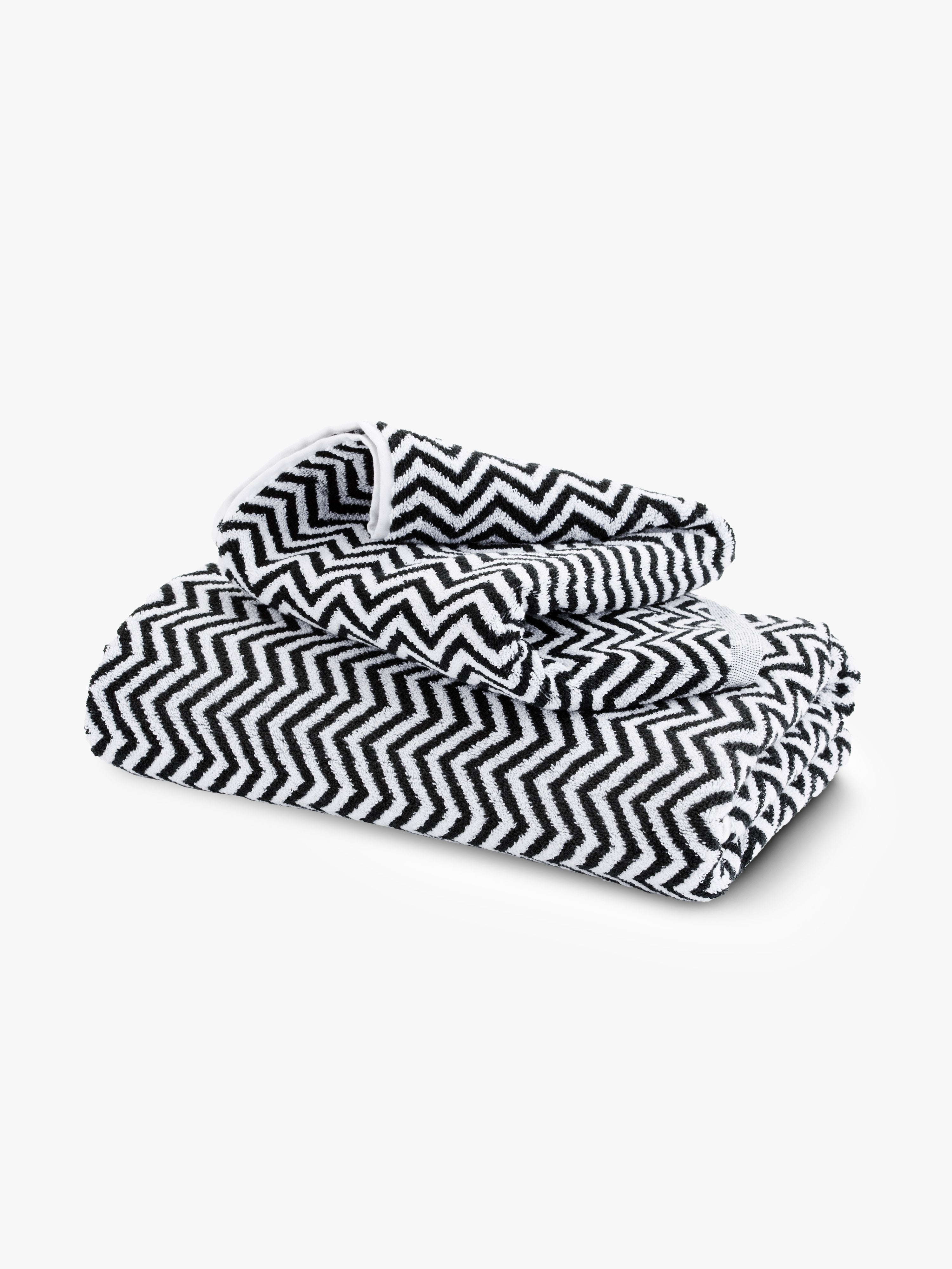 Herringbone Black/White Towels Cool Galah L&M Home Bath Towel
