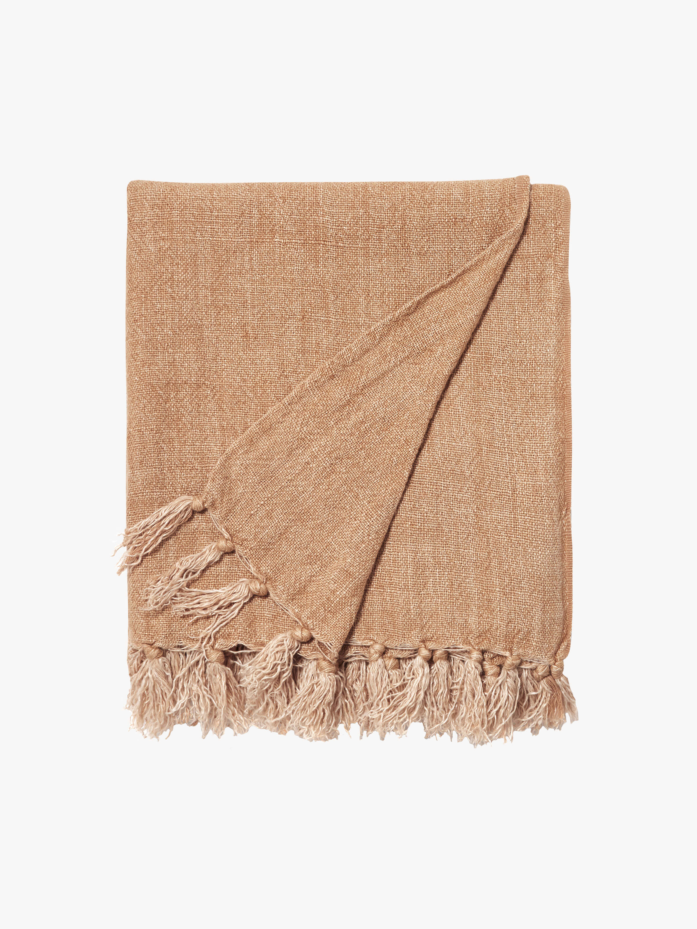 Burton Toffee Heavy Linen Throw