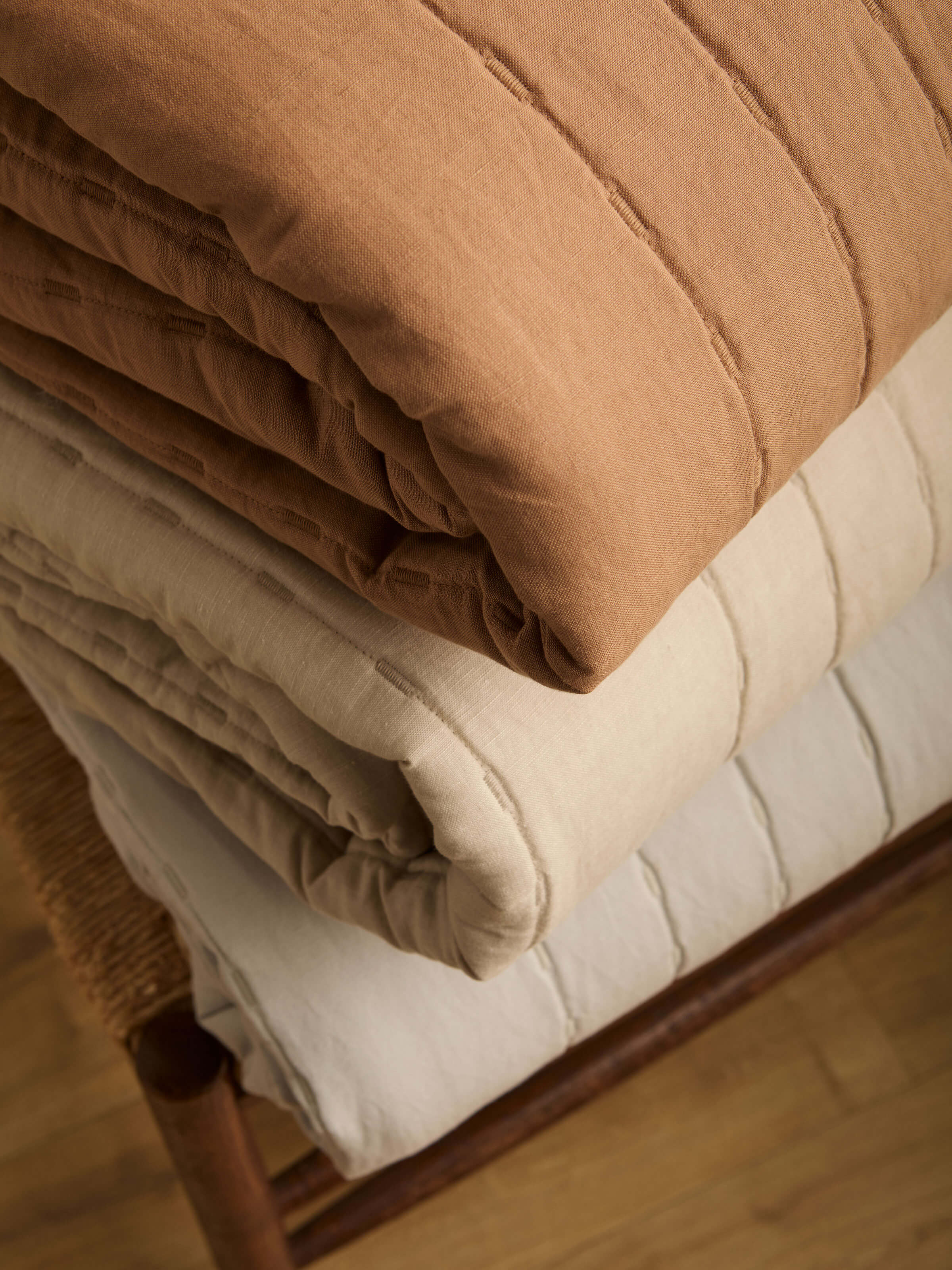 Kemble Oatmeal Linen & Cotton Quilted Pillowcases