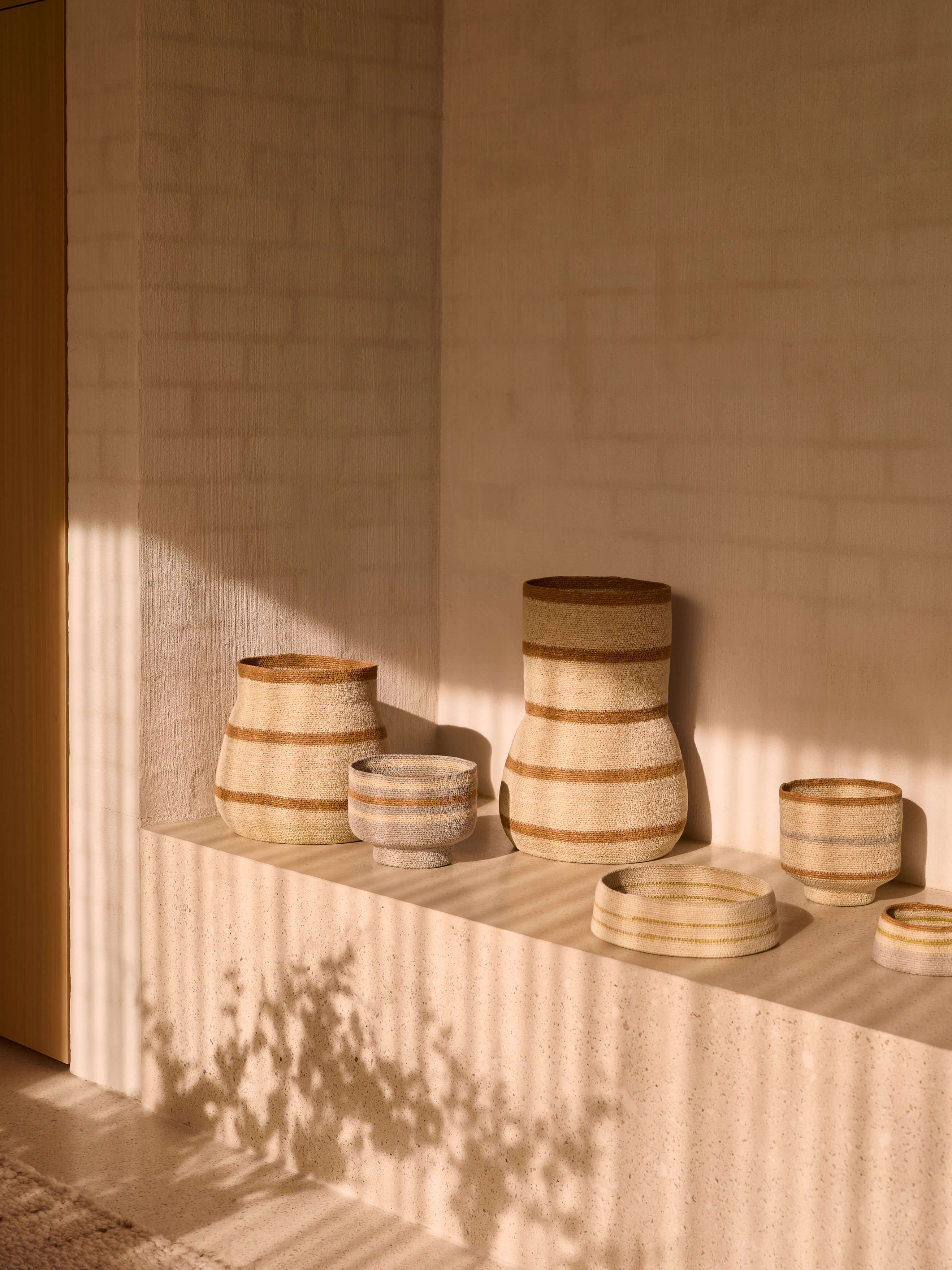 Sabine Tan Medium Woven Basket