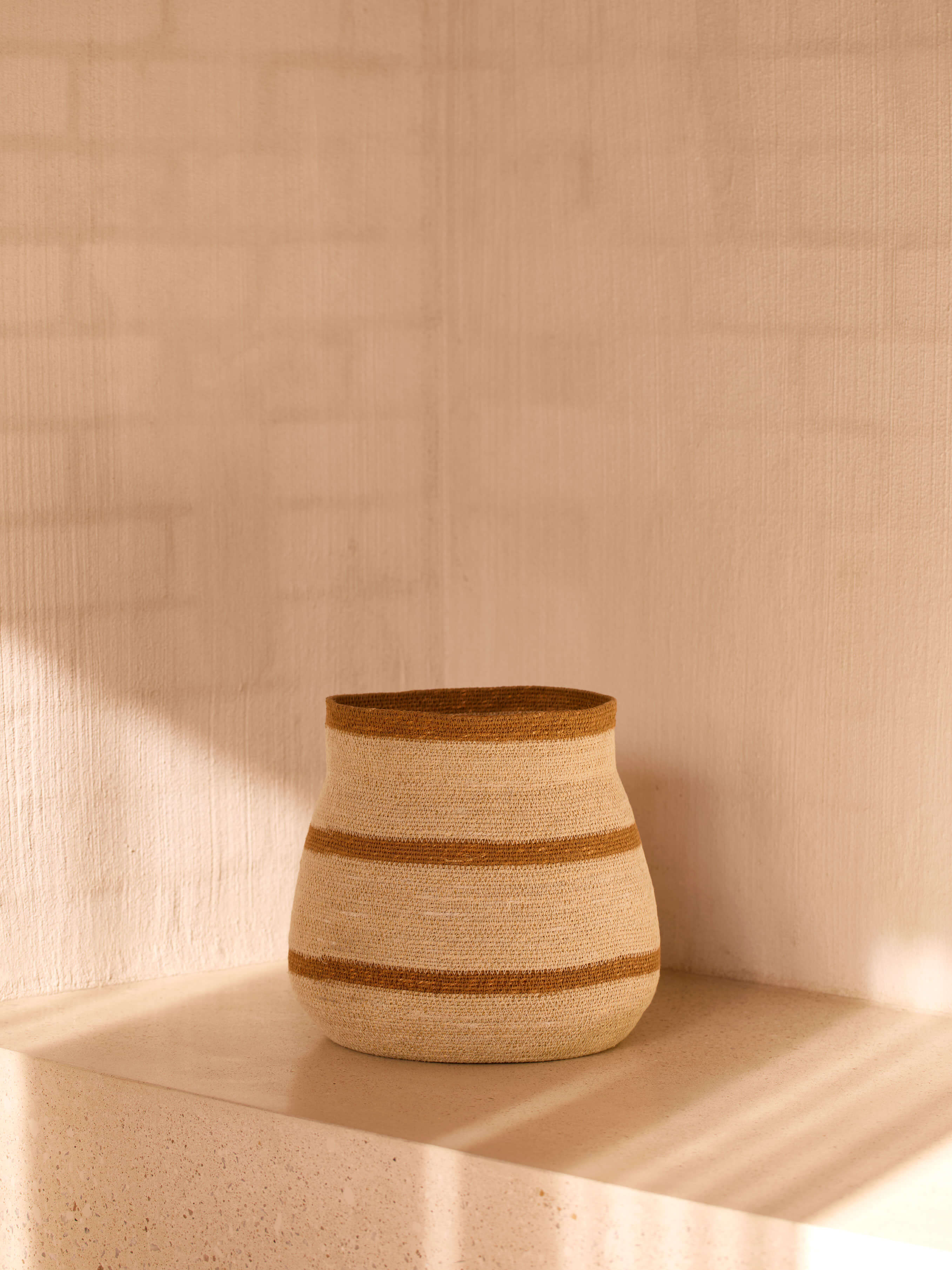 Sabine Tan Medium Woven Basket