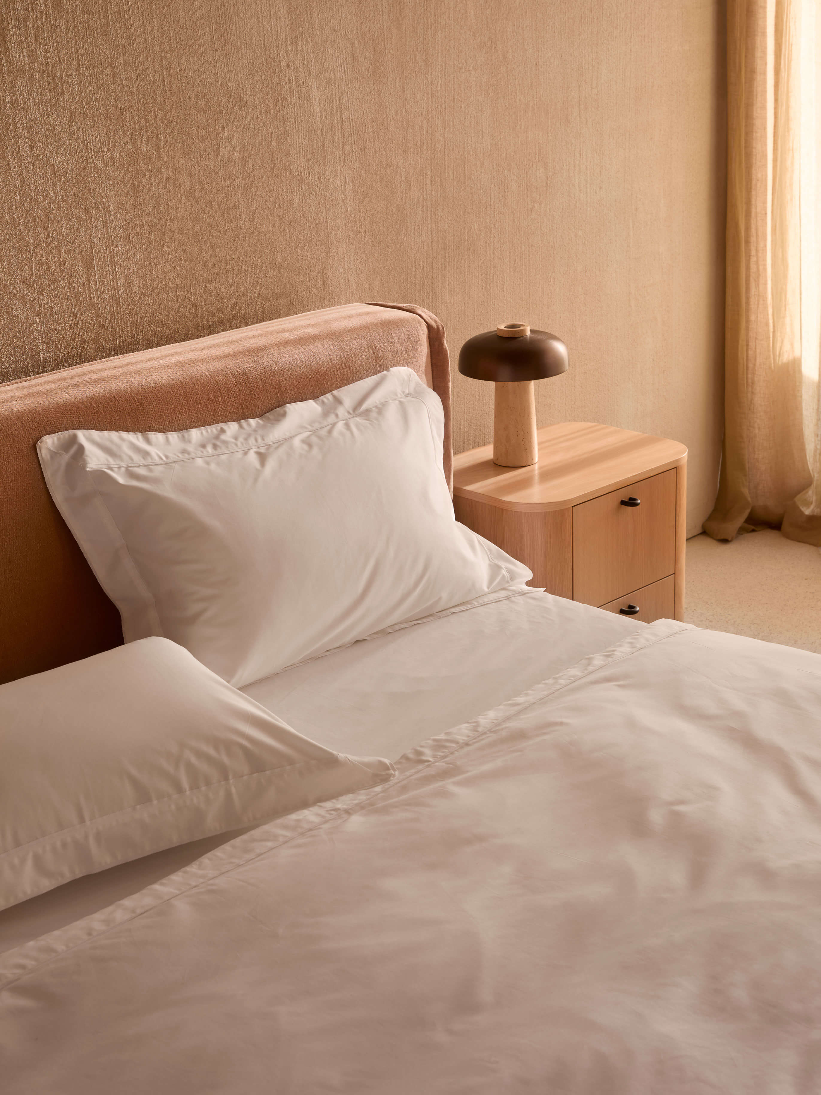 Grosgrain White Egyptian Cotton Tailored Pillowcases