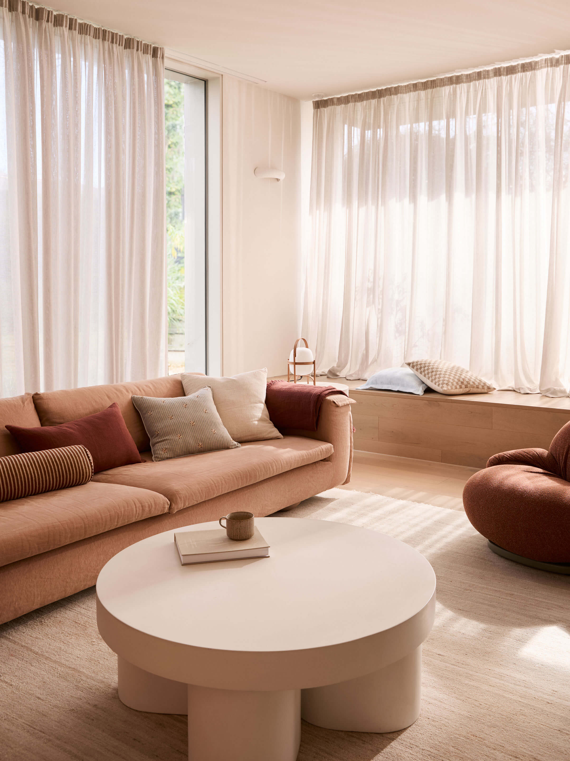 Margot Baked Clay Linen Bolster Cushion