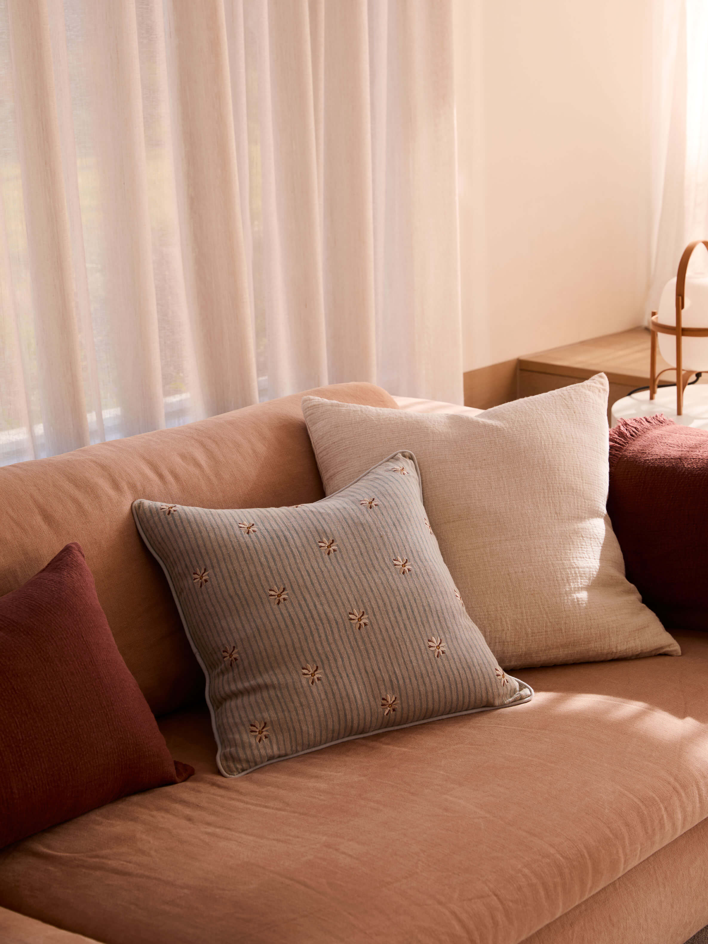 Ava Nougat Pure Linen Cushion