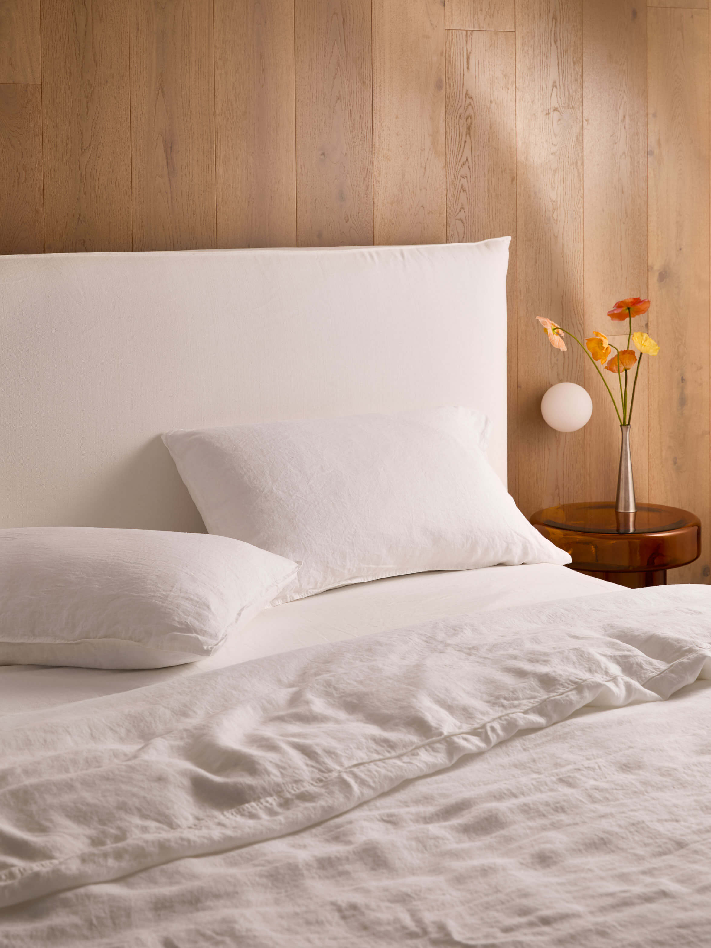 Mondo White Organic French Linen Duvet Cover Set