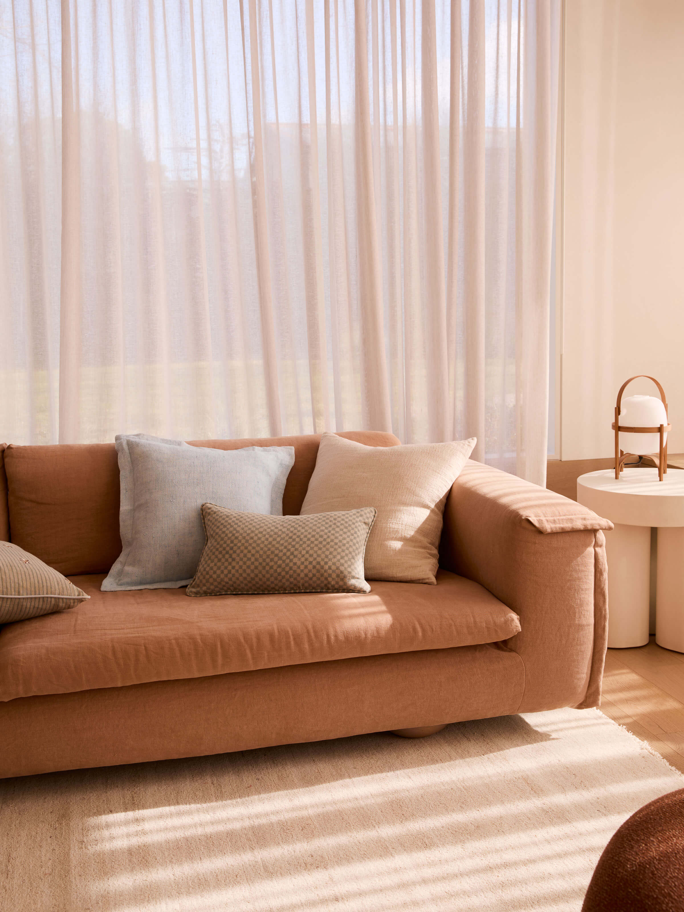 Ava Nougat Pure Linen Cushion