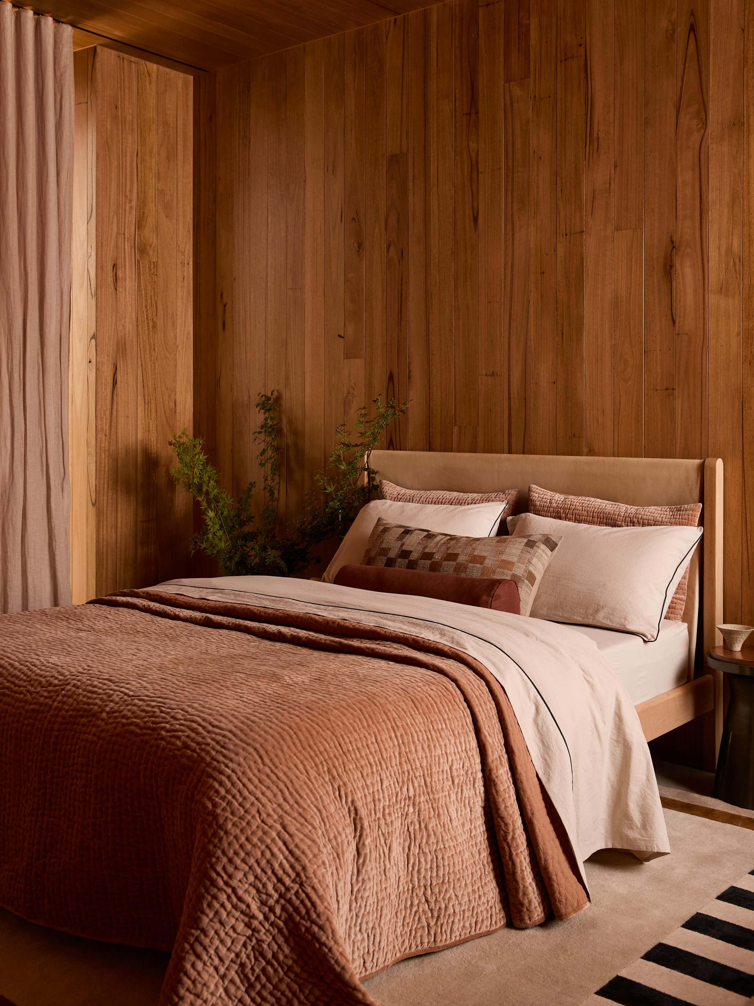 Mae Maple Pure Linen Bolster Cushion