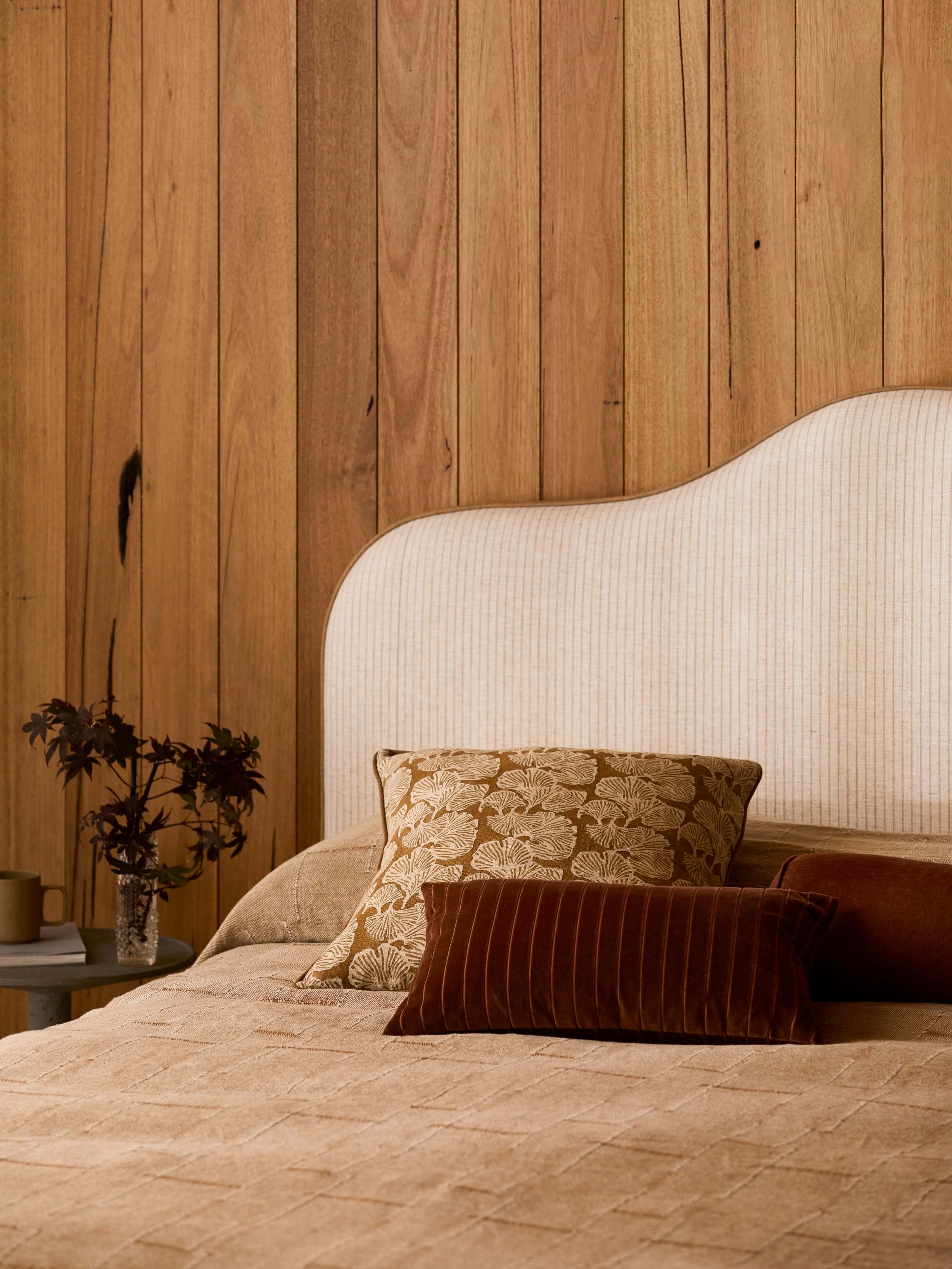 Ginkgo Bronze Linen Cushion