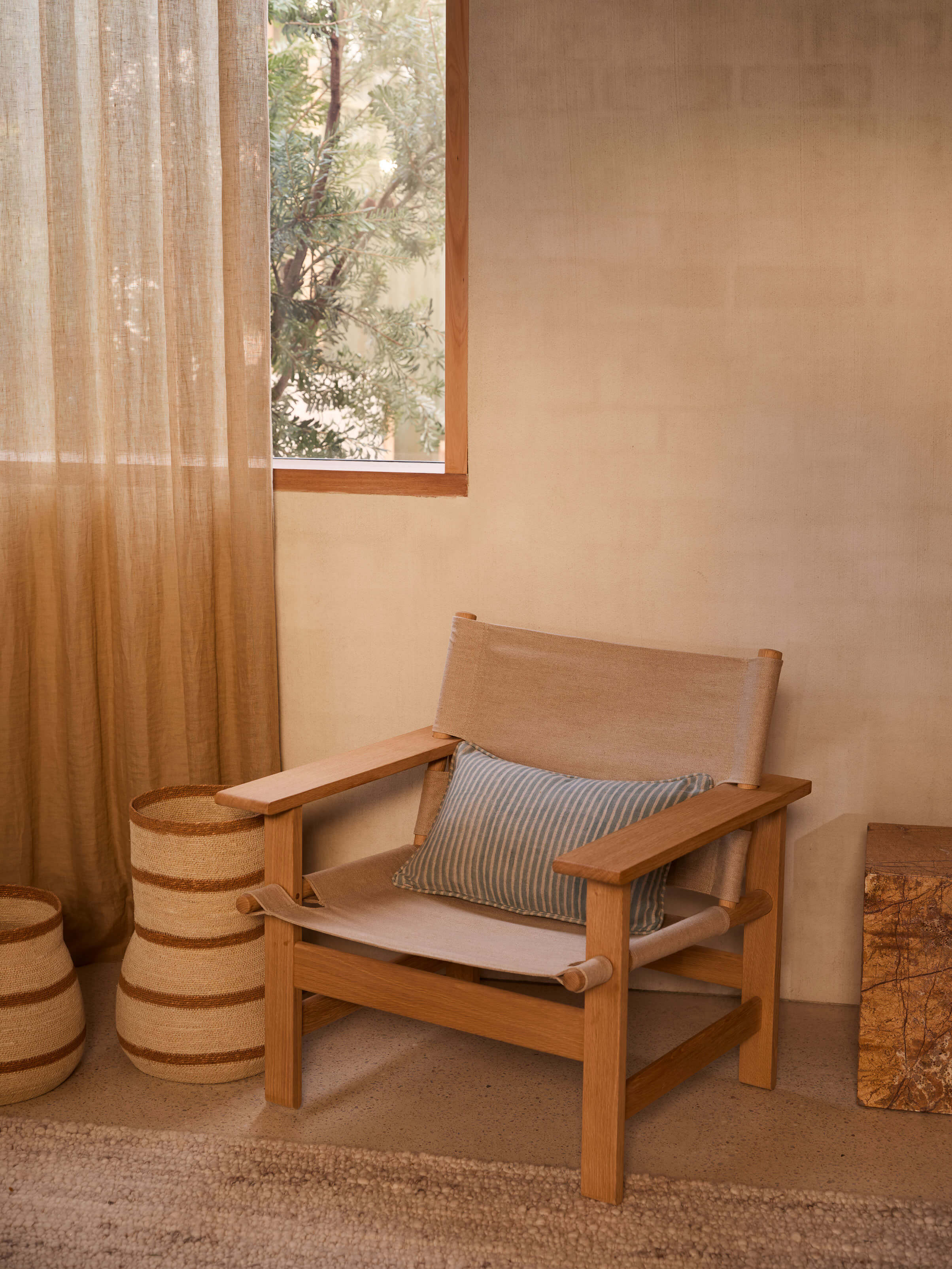 Sabine Tan Grand Woven Basket