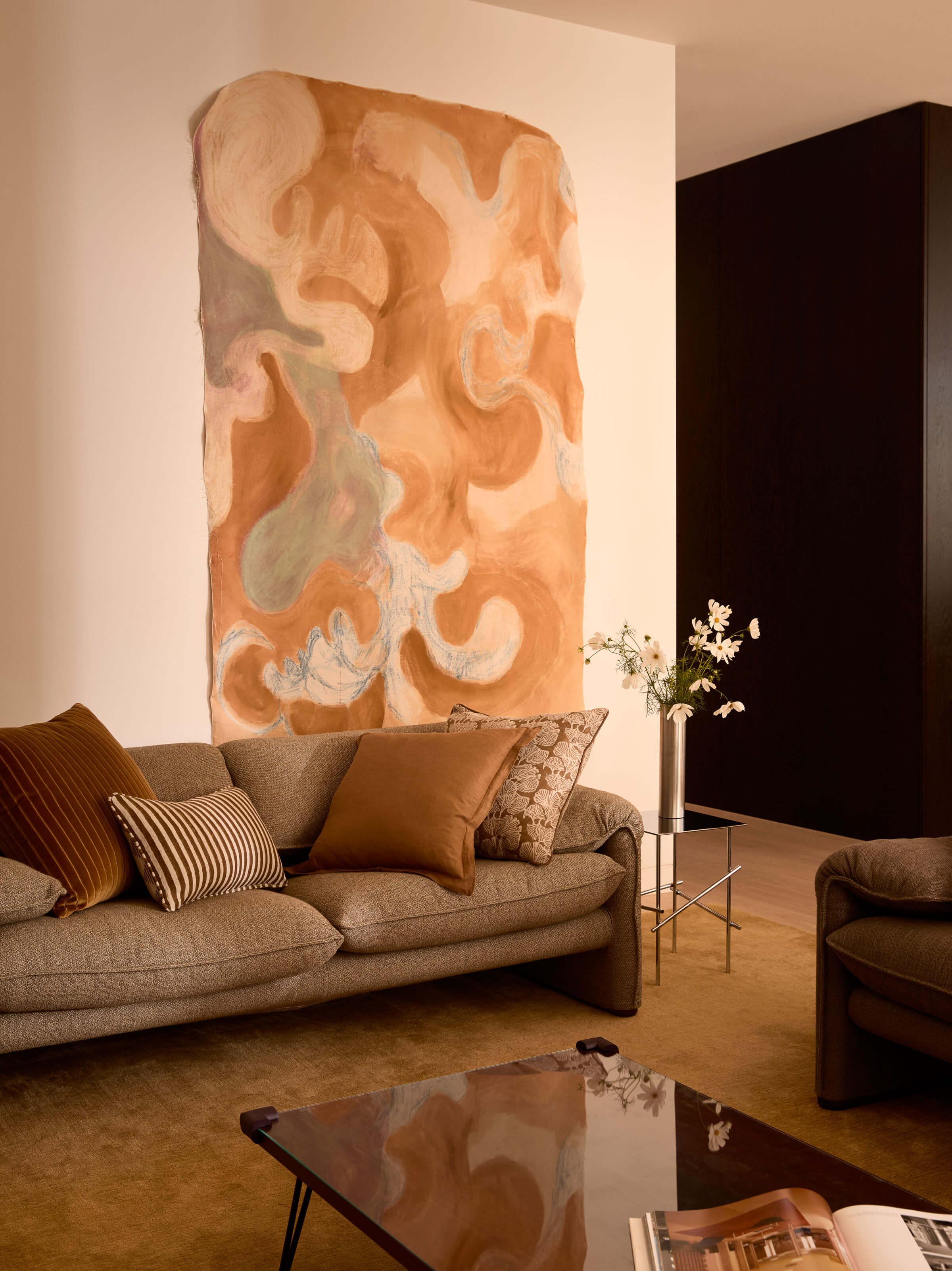 Easton Toffee Velvet Cushion