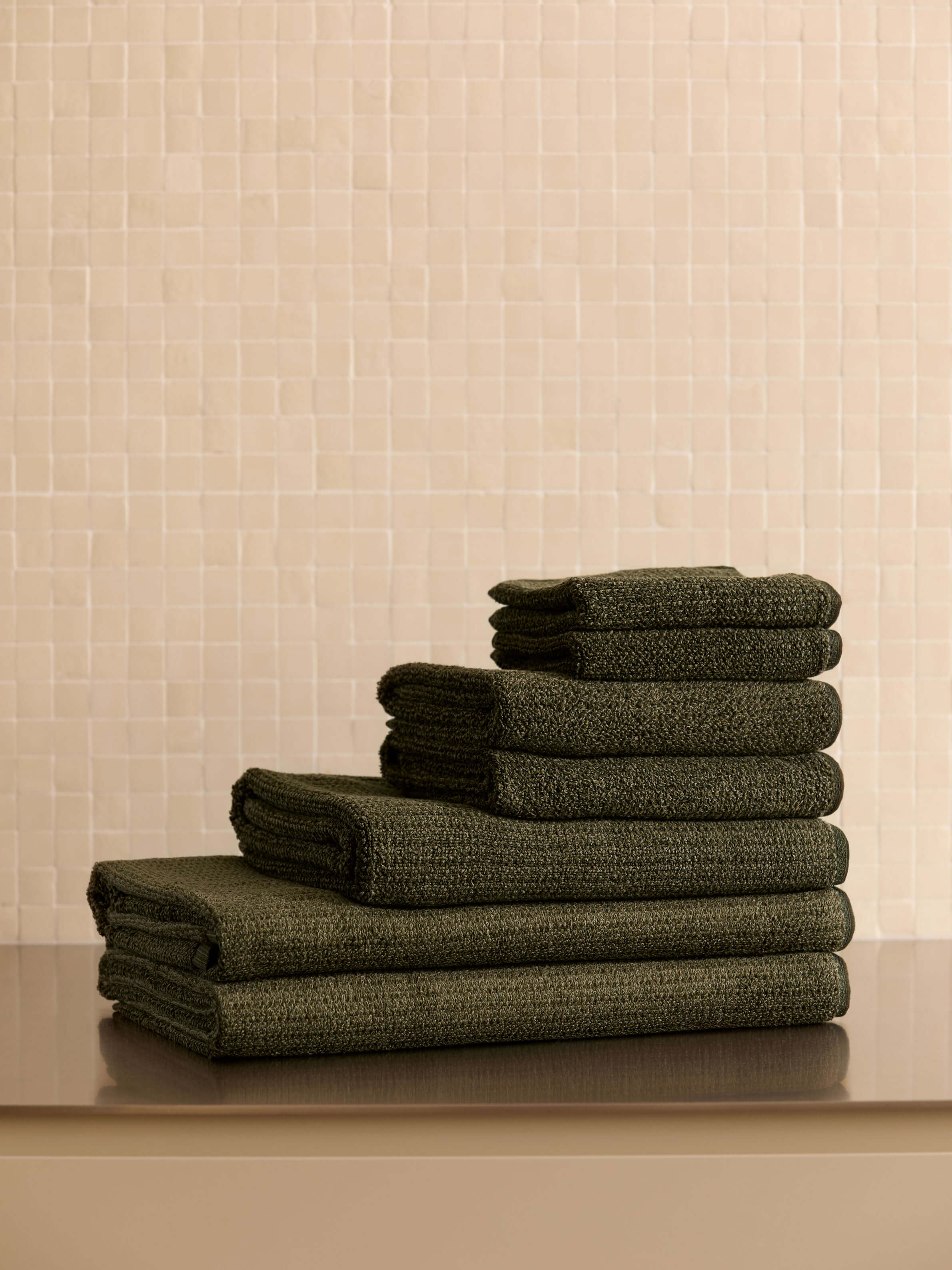 Tweed Olive Towels