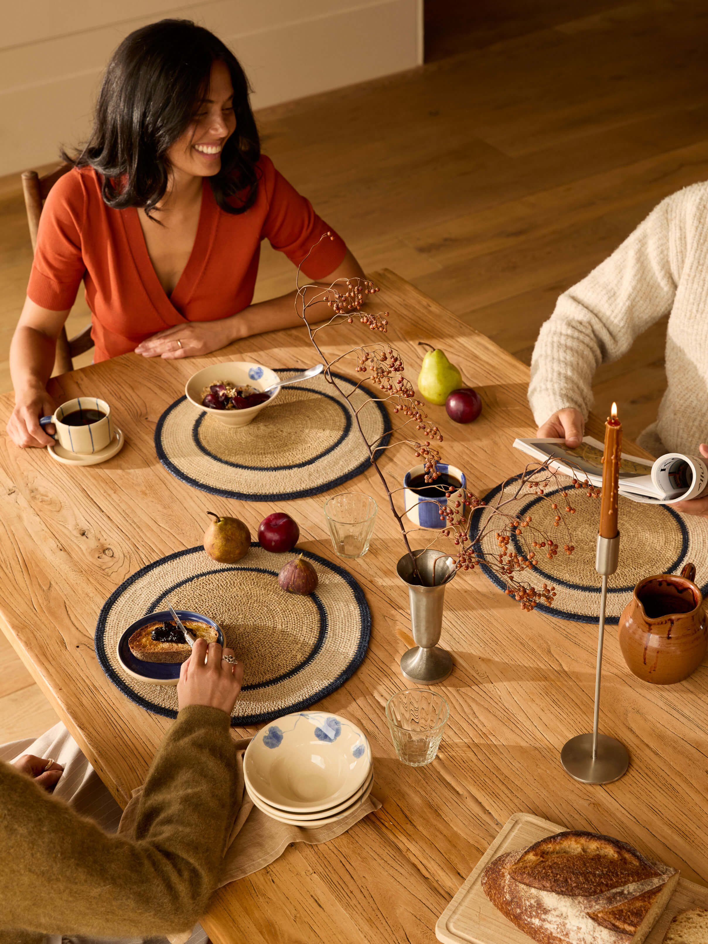 Sabine Indigo Woven Placemat Set