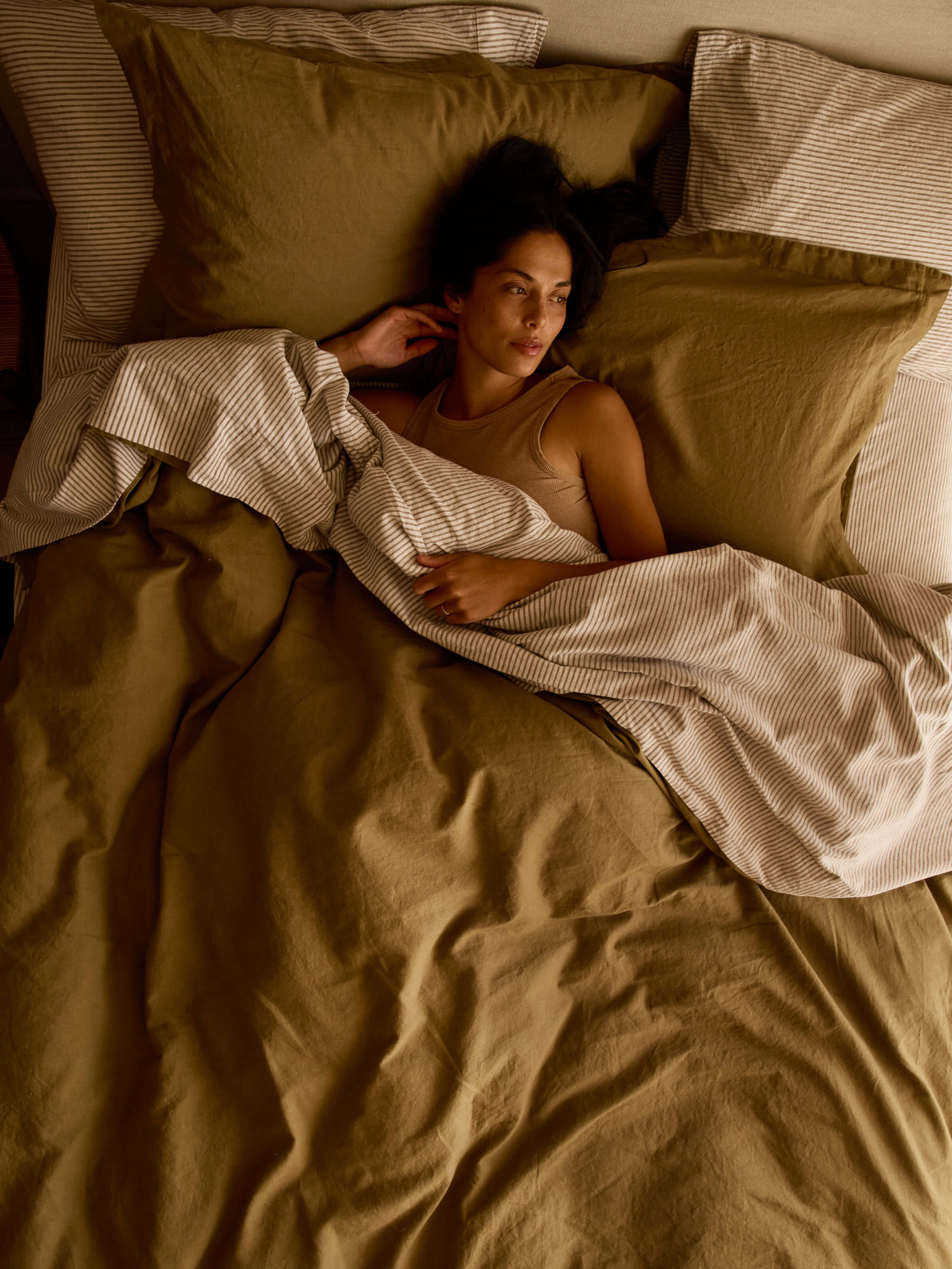 Celeste Khaki Linen & Cotton Pillowcases