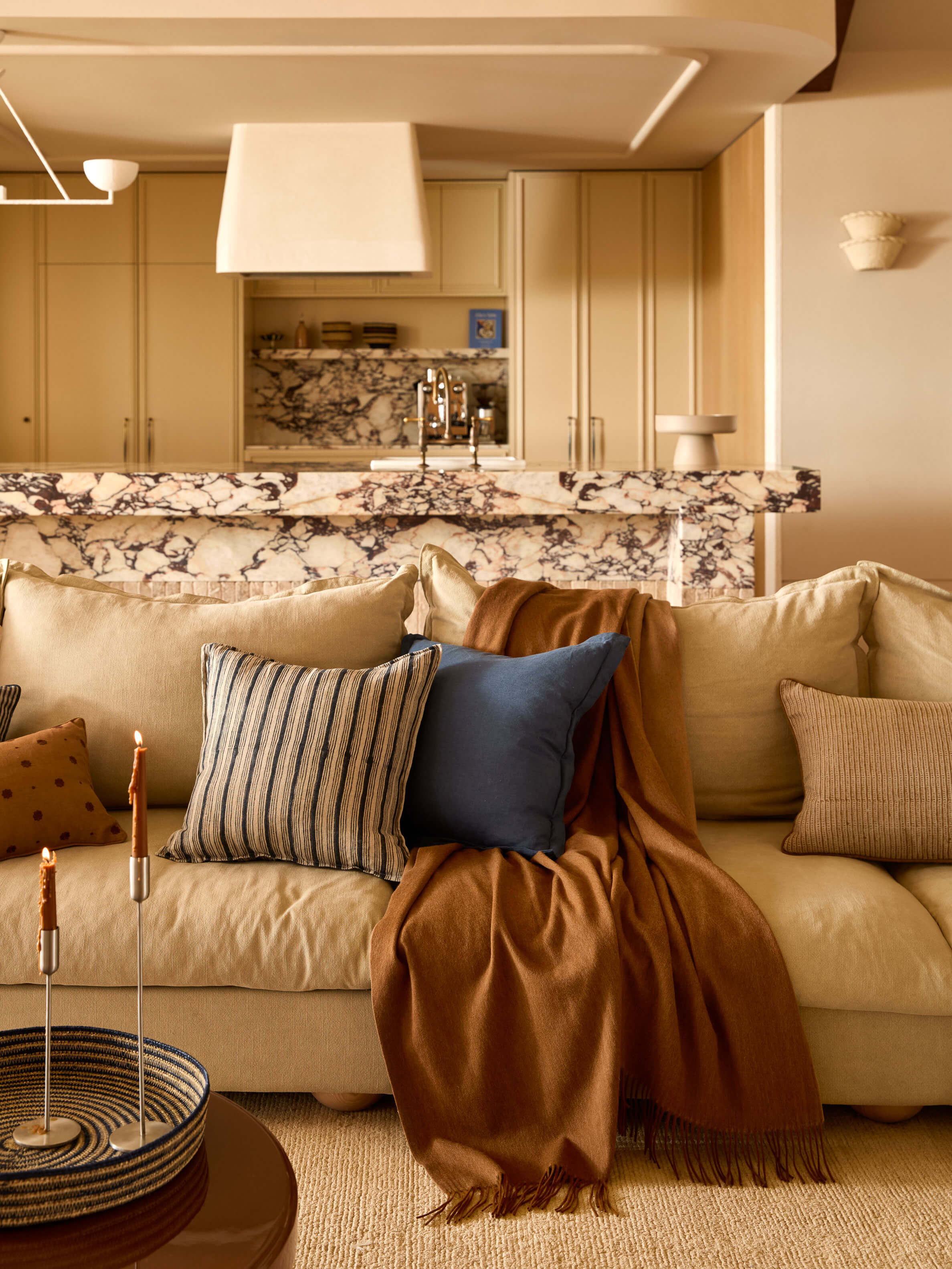 Camille Caramel/Latte Australian Wool Throw