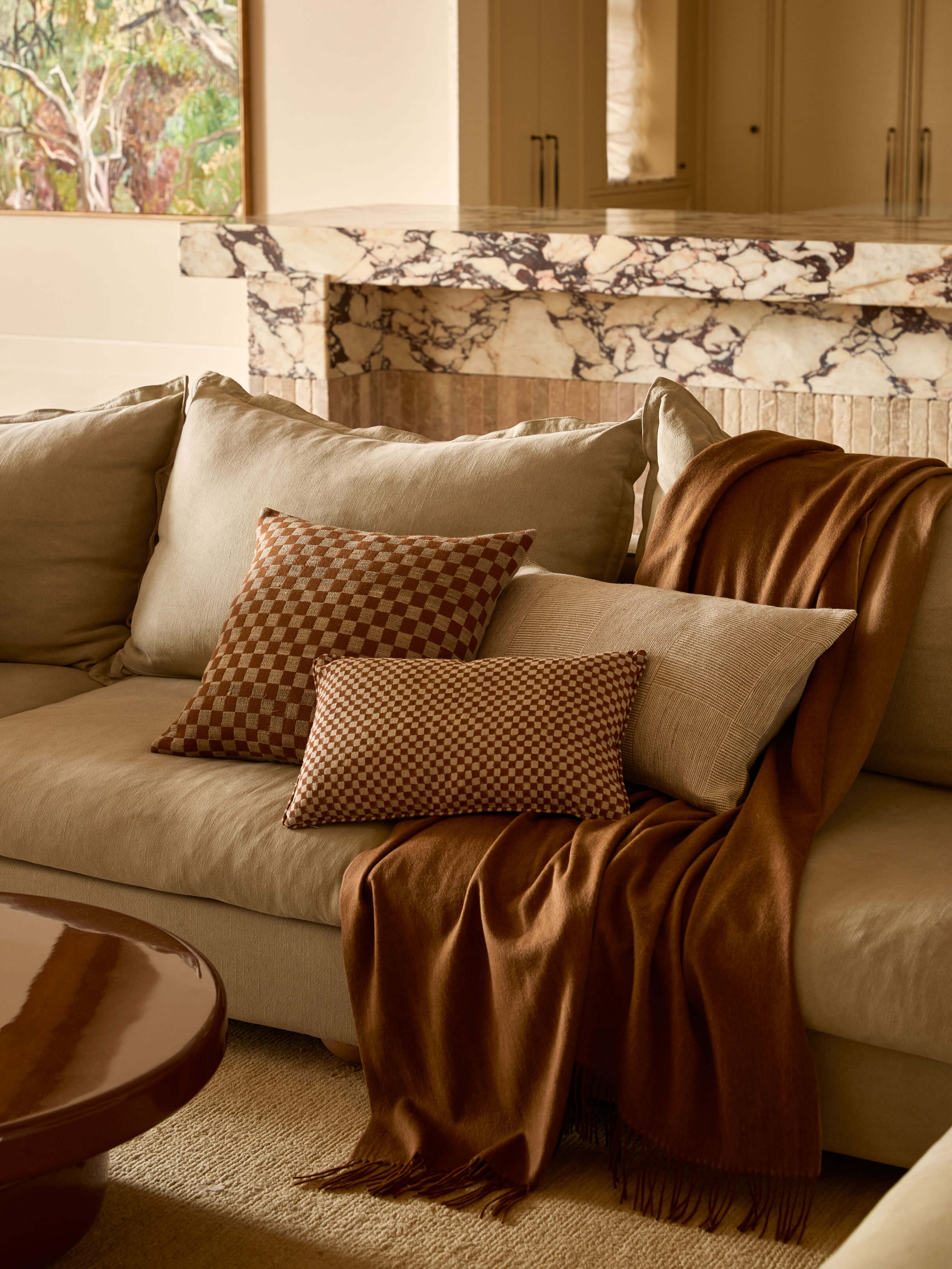 Camille Caramel/Latte Australian Wool Throw