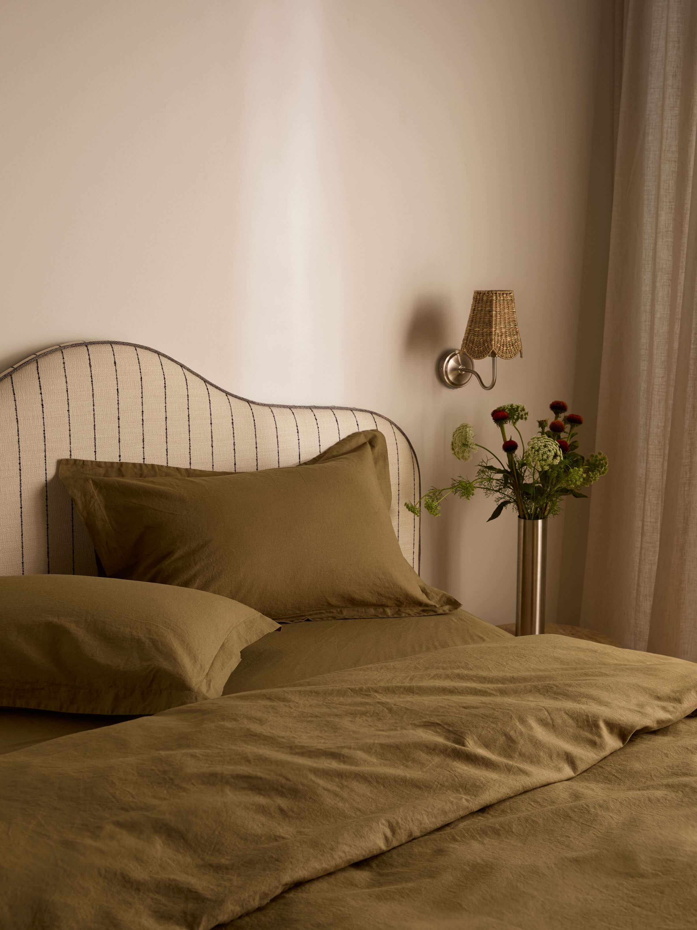 Avenue Khaki Linen & Cotton Pillowcases