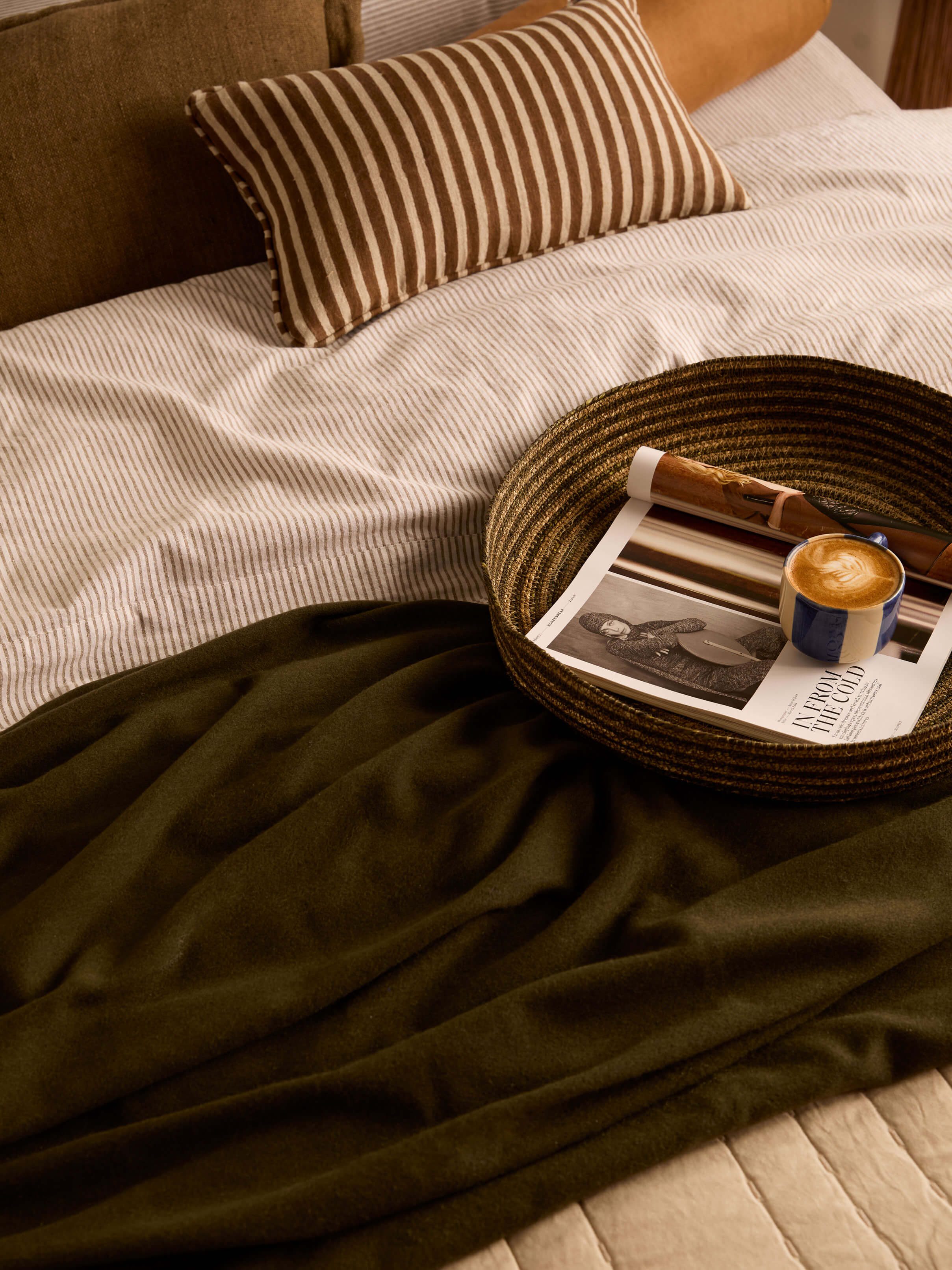 Sabine Khaki Woven Tray Duo