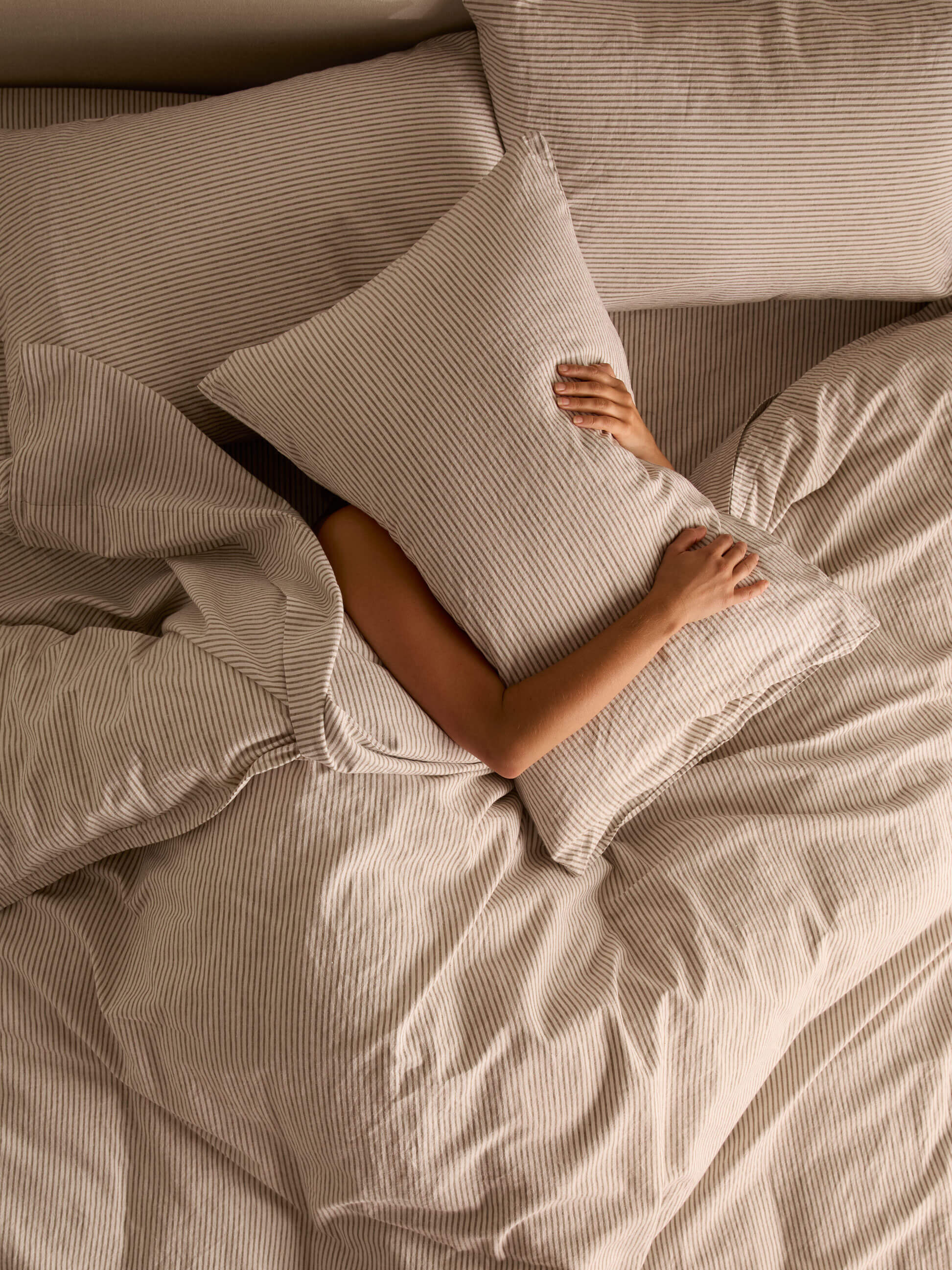 Celeste Khaki Linen & Cotton Pillowcases