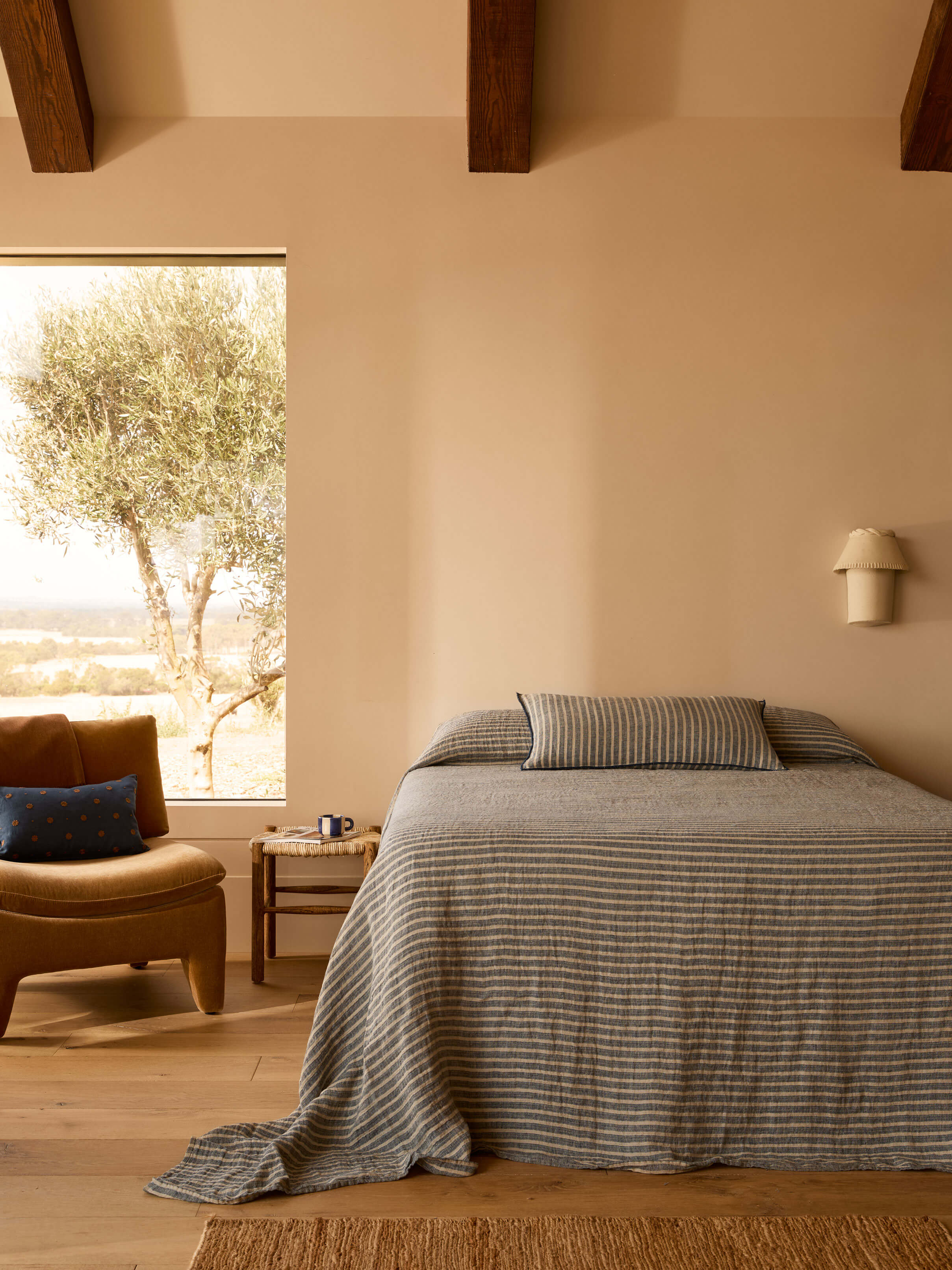 Bonita Indigo Pure Linen Cushion