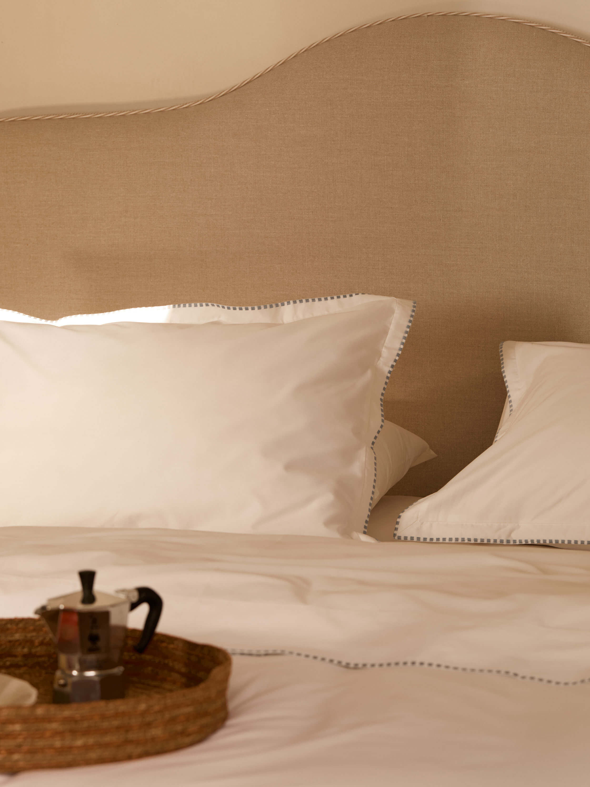 Florian French Blue Egyptian Cotton Pillowcases