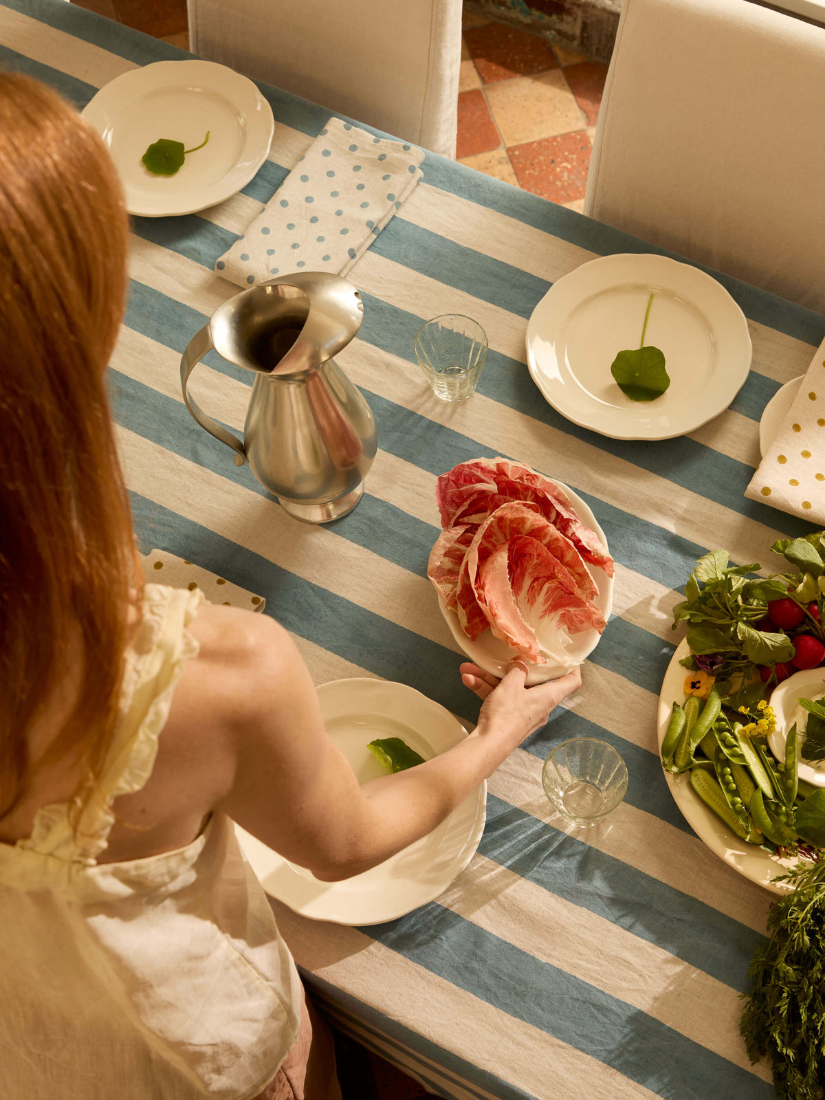 Riviera French Blue Table Cloth