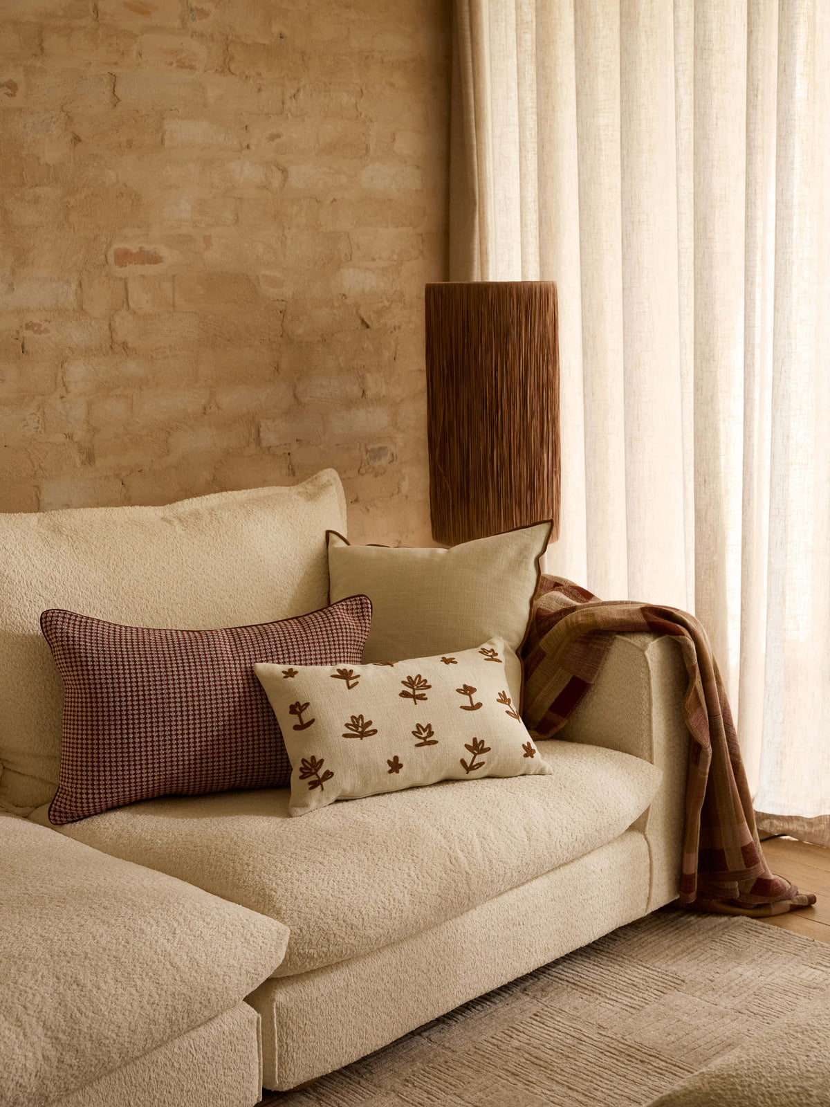 Romy Nougat Linen & Cotton Cushion