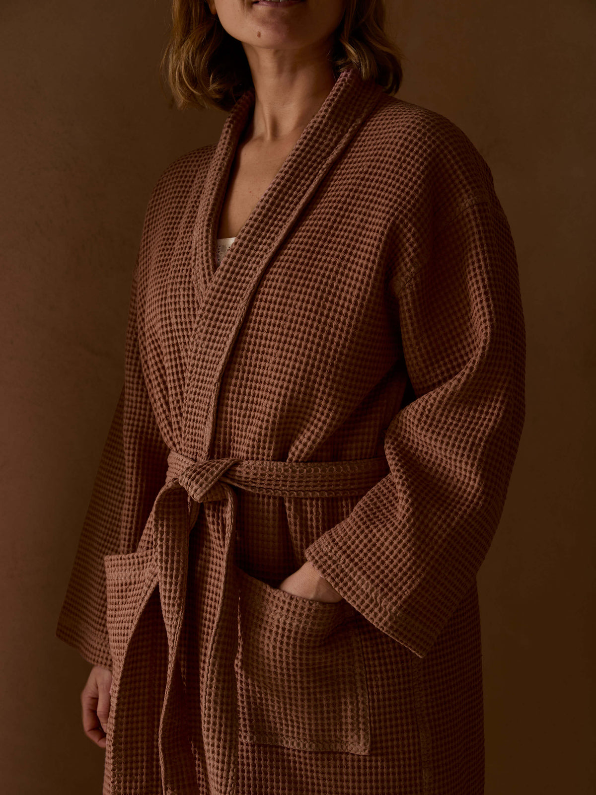 Spa Rosetta Waffle Cotton Bathrobe