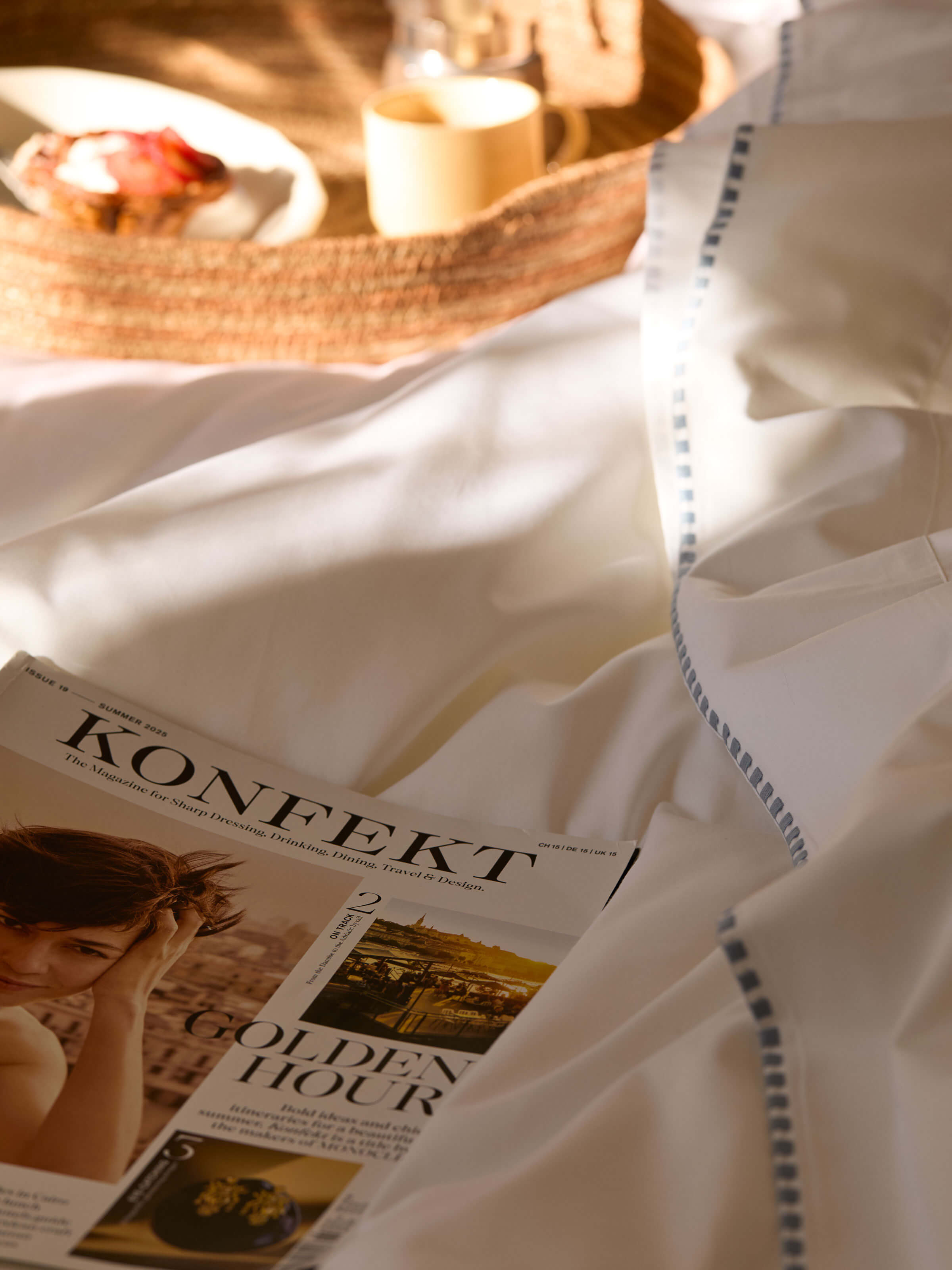 Florian French Blue Egyptian Cotton Sheet Set