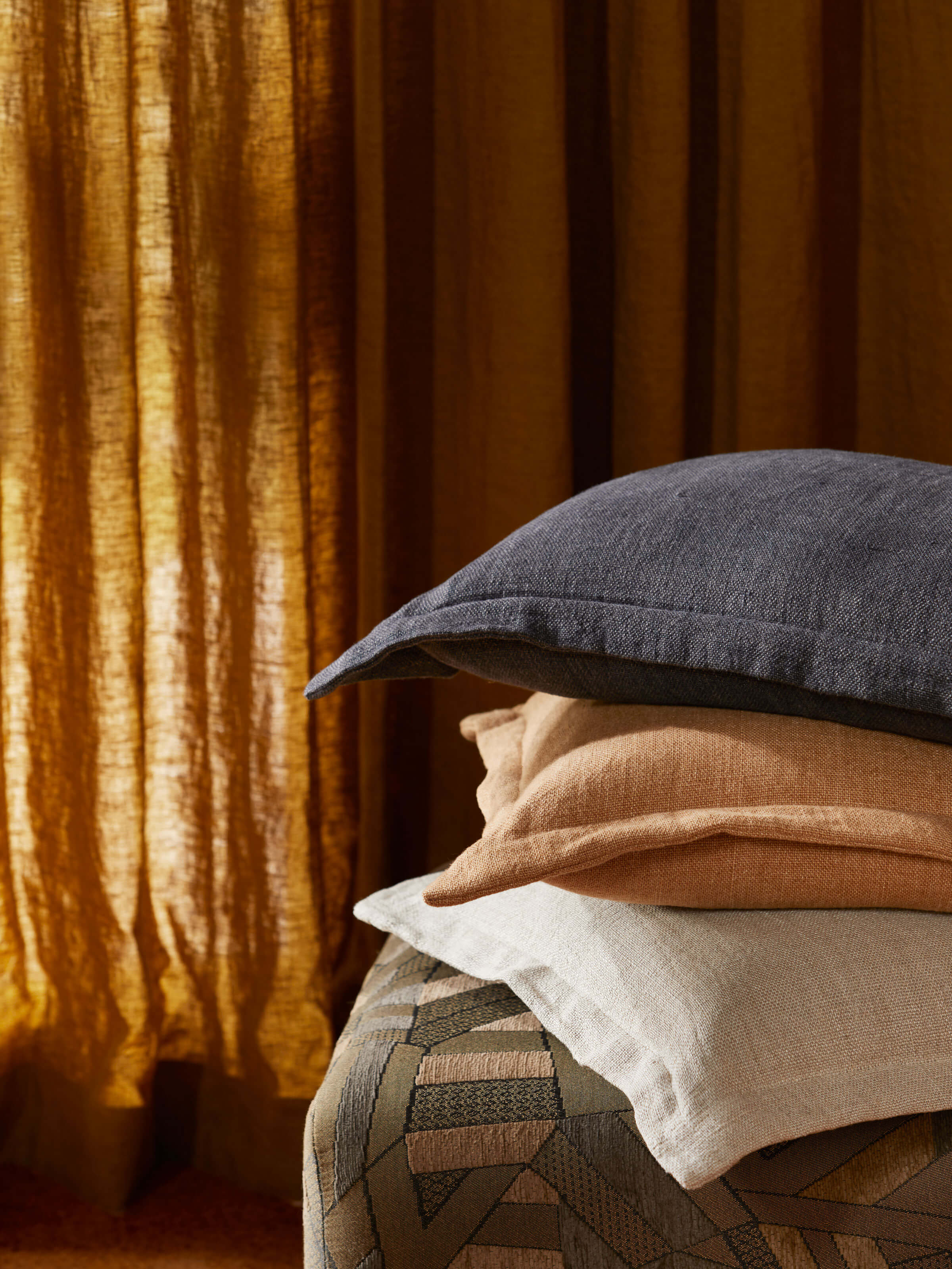 Burton Toffee Tailored Heavy Linen Cushion