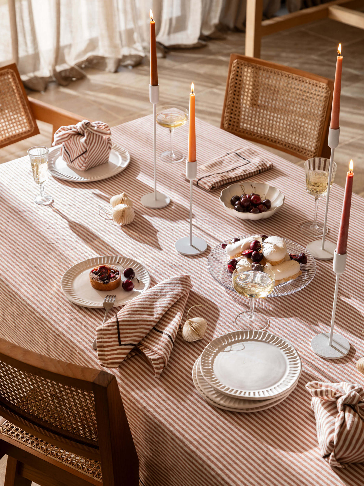 Buy Luxury Striped Table Linen Online - Faro
