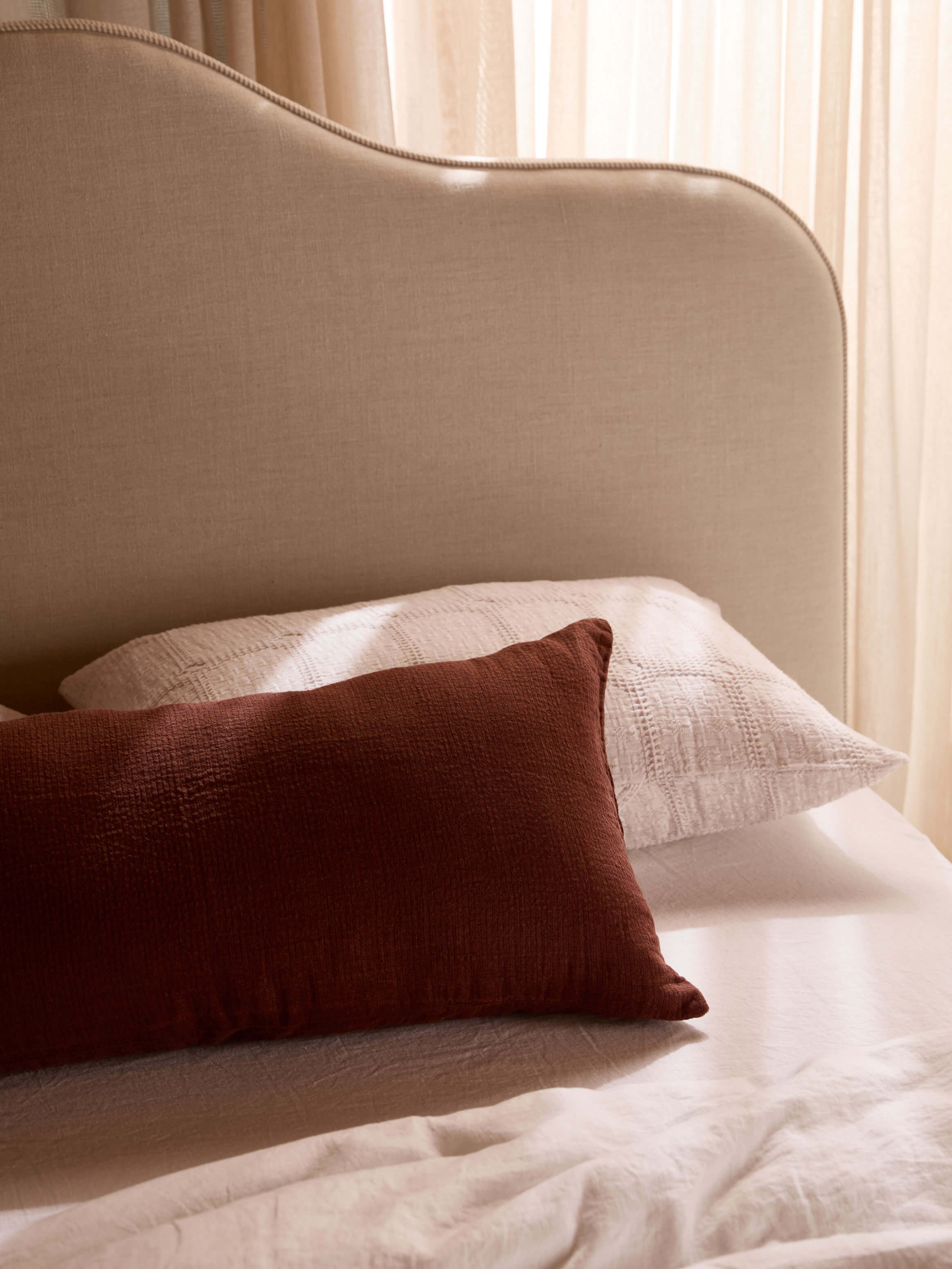 Ava Maple Pure Linen Lumbar Cushion