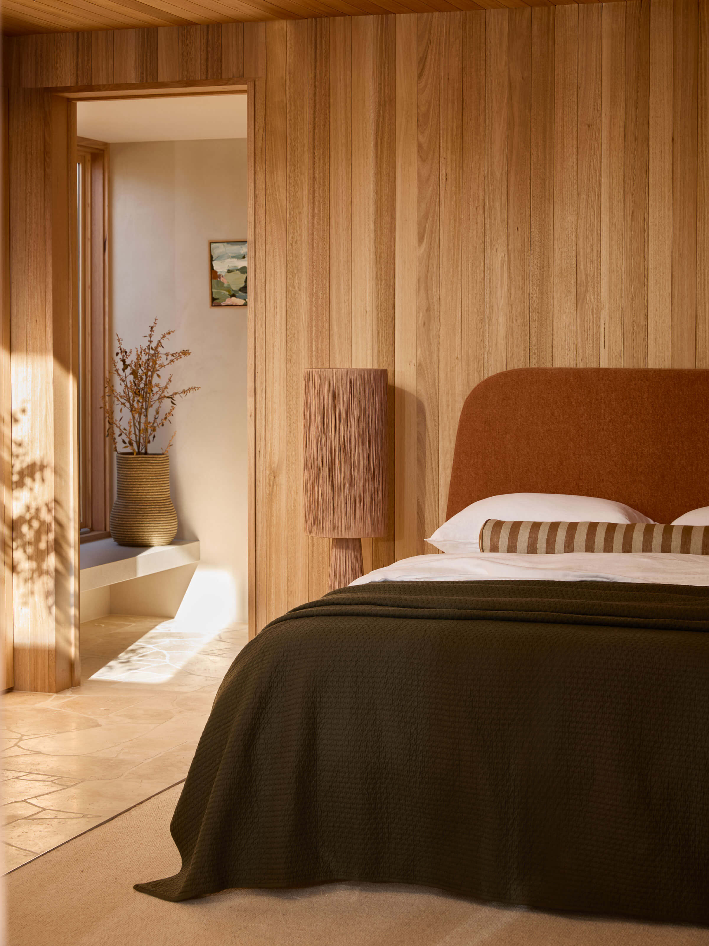 Sabine Khaki Grand Woven Basket