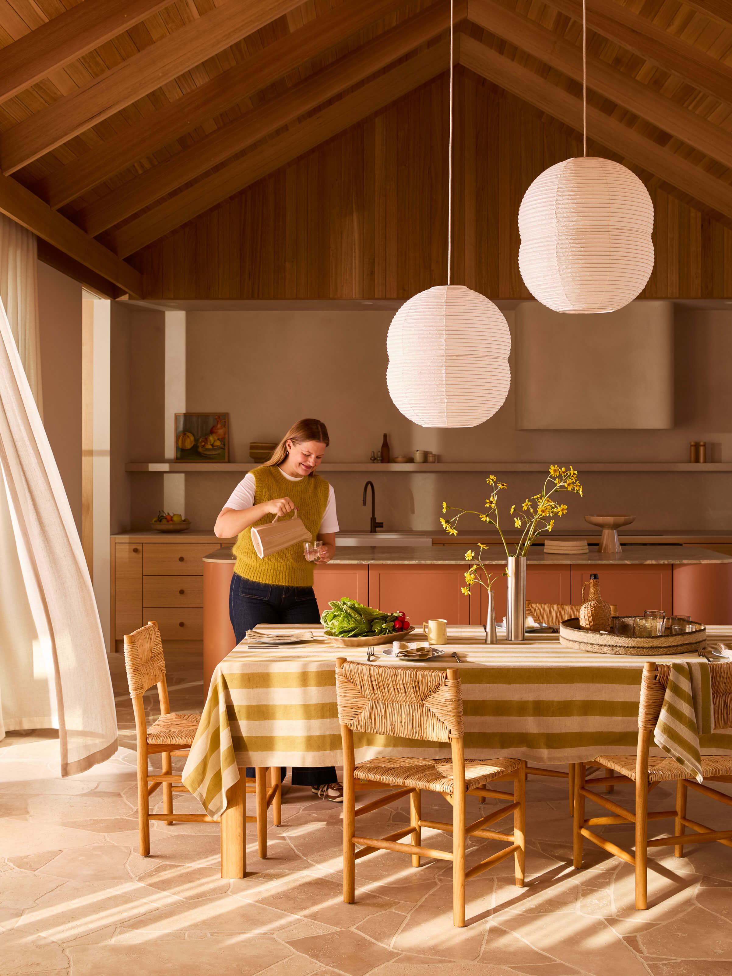 Sabine Khaki Woven Tray Duo