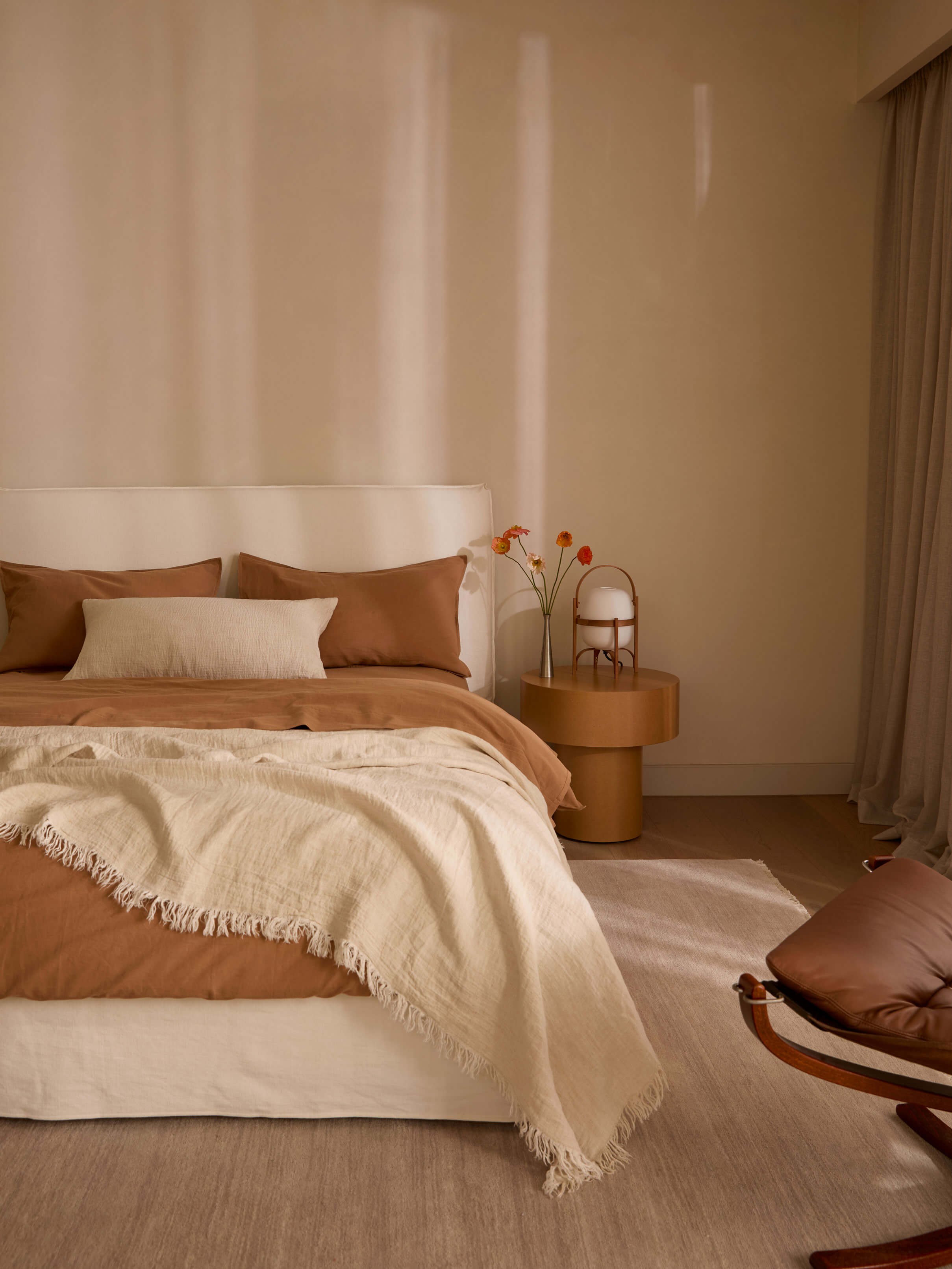 Ava Chalk Pure Linen Throw