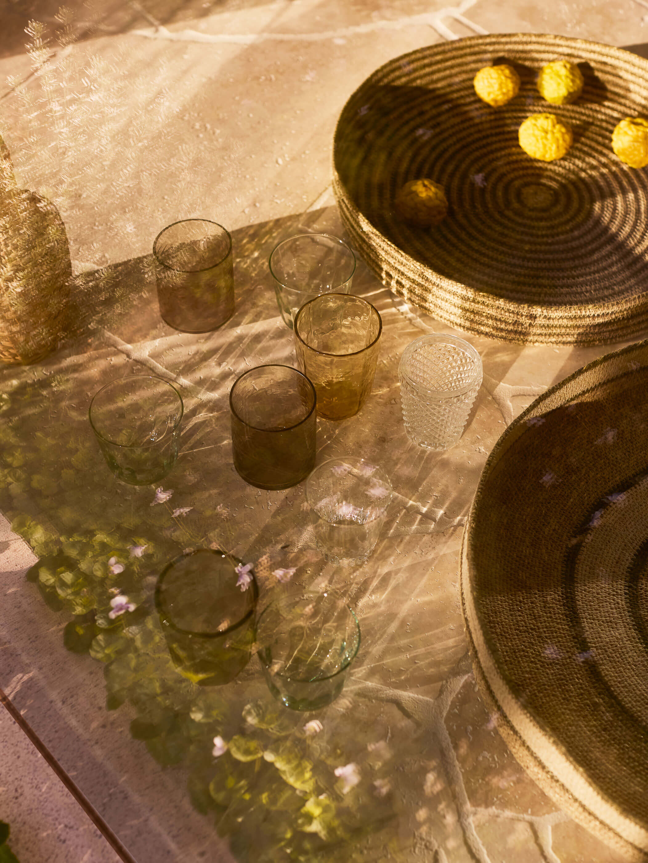 Sabine Khaki Woven Tray Duo