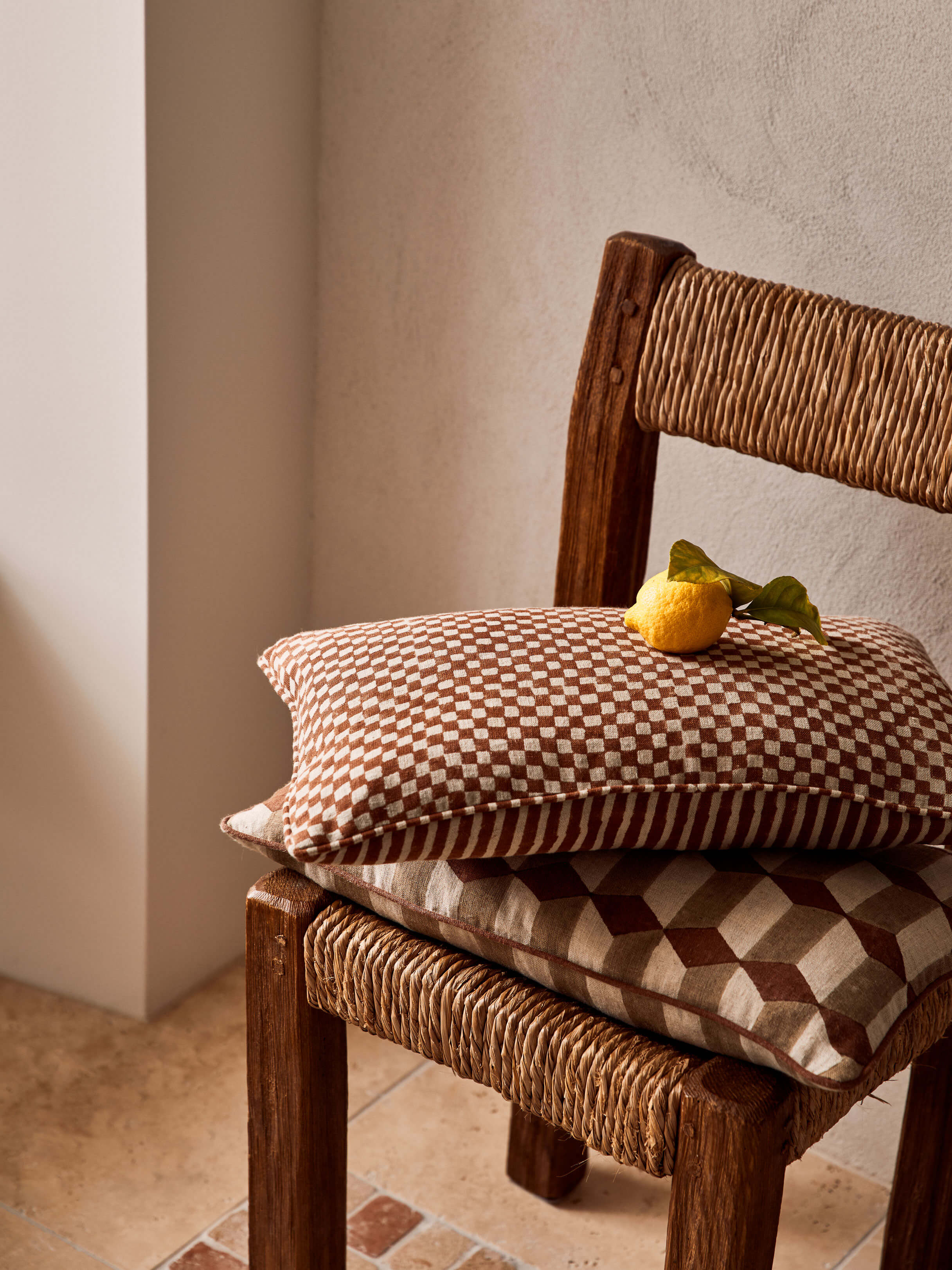 Genoa Baked Clay Reversible Linen Cushion