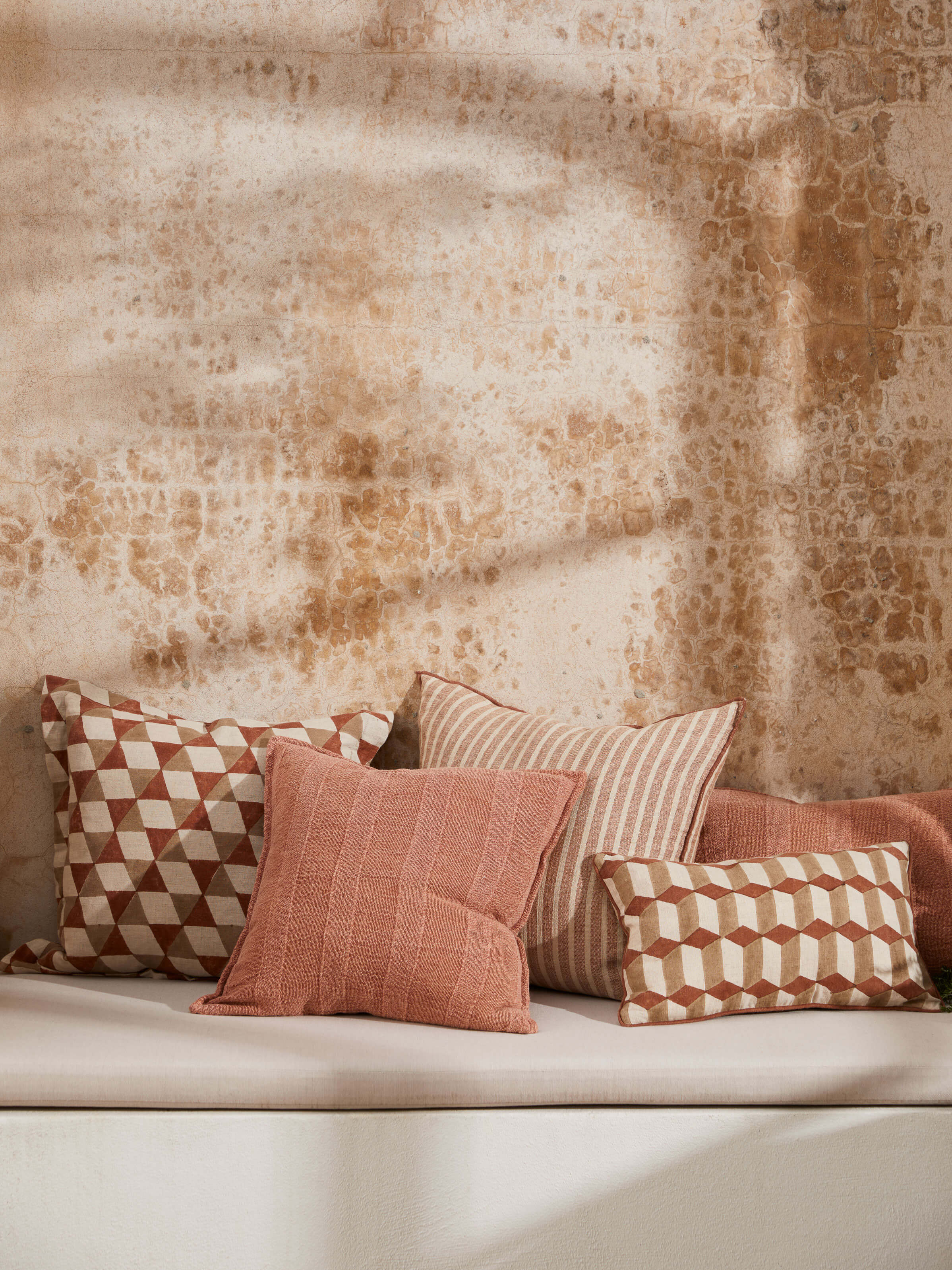 Ava Toffee Stripe Pure Linen Cushion