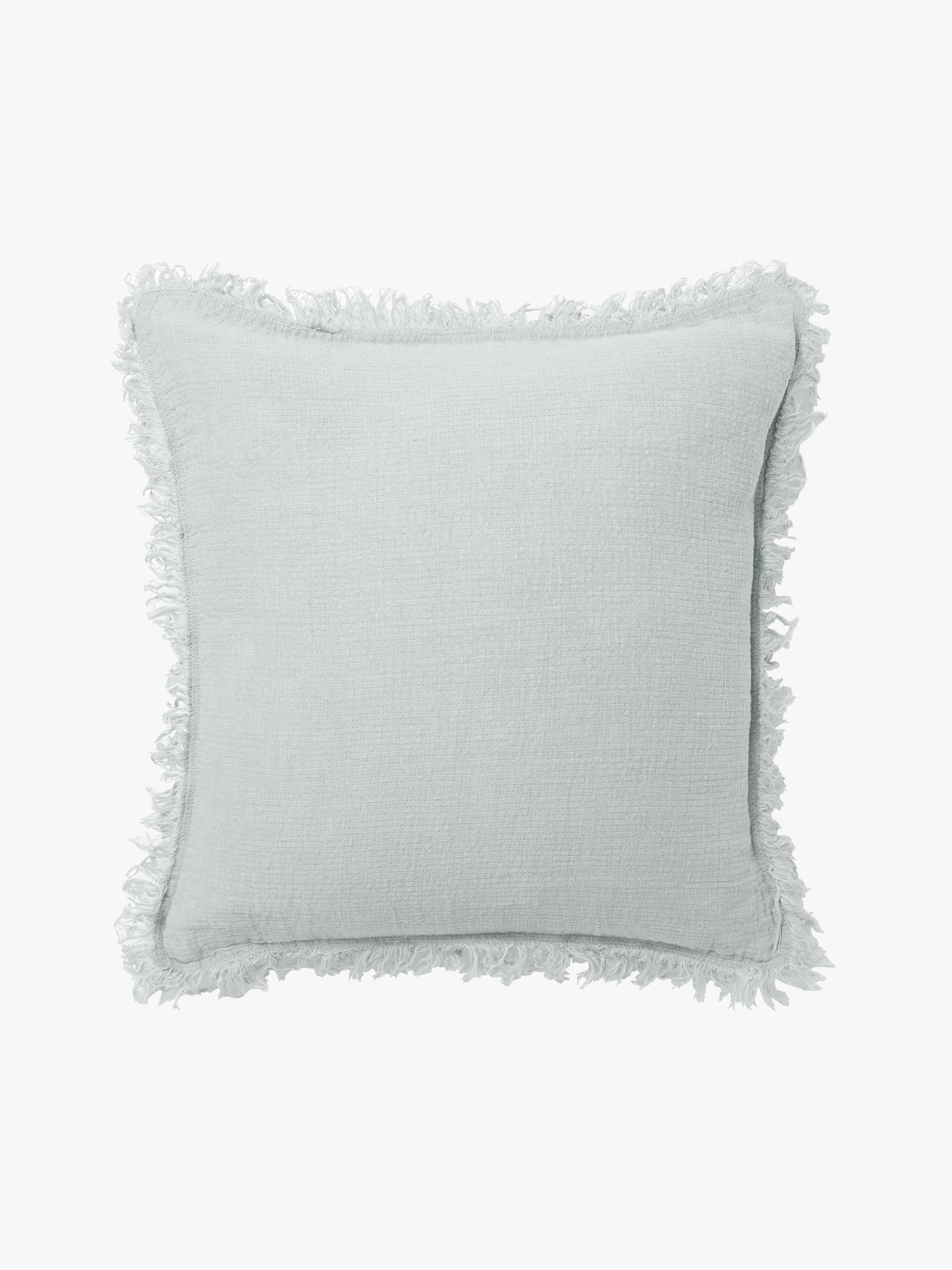 Ava Fossil Fringed Pure Linen Cushion